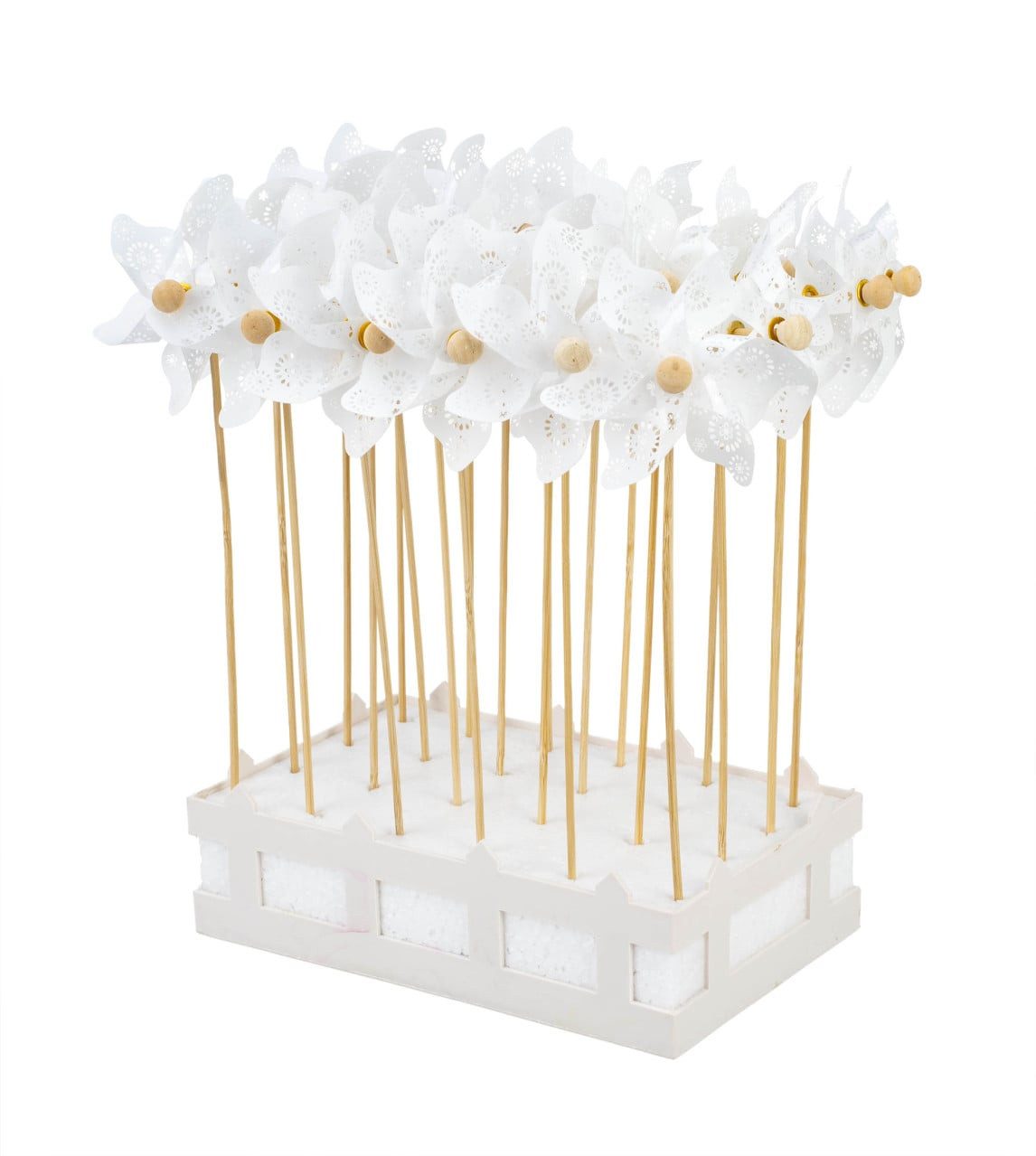 Glorex Windrad Glorex Gartenstecker Windrad 9 x 28 cm weiß