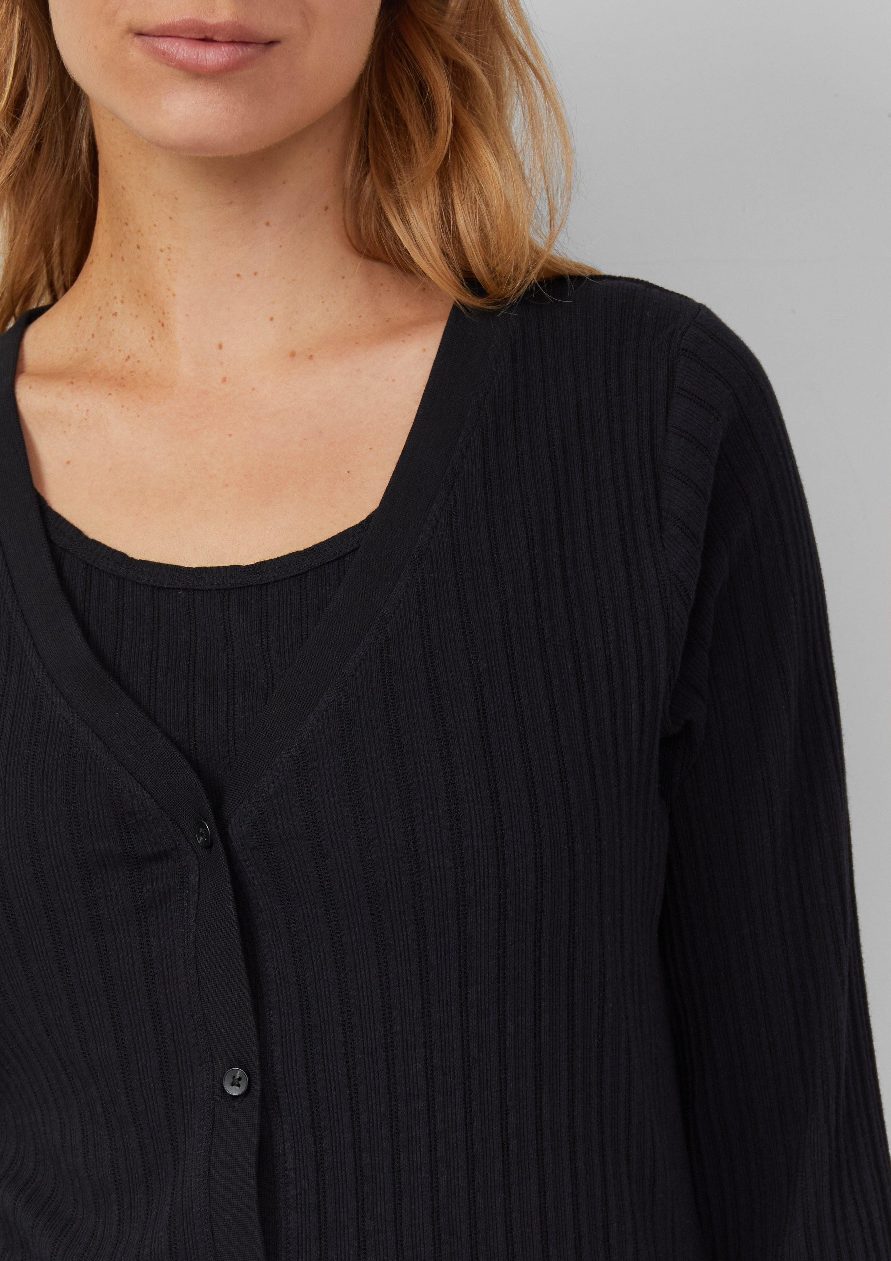 s.Oliver 3/4-Arm-Shirt Semitransparente Strickjacke aus Ajour-Rippe günstig online kaufen