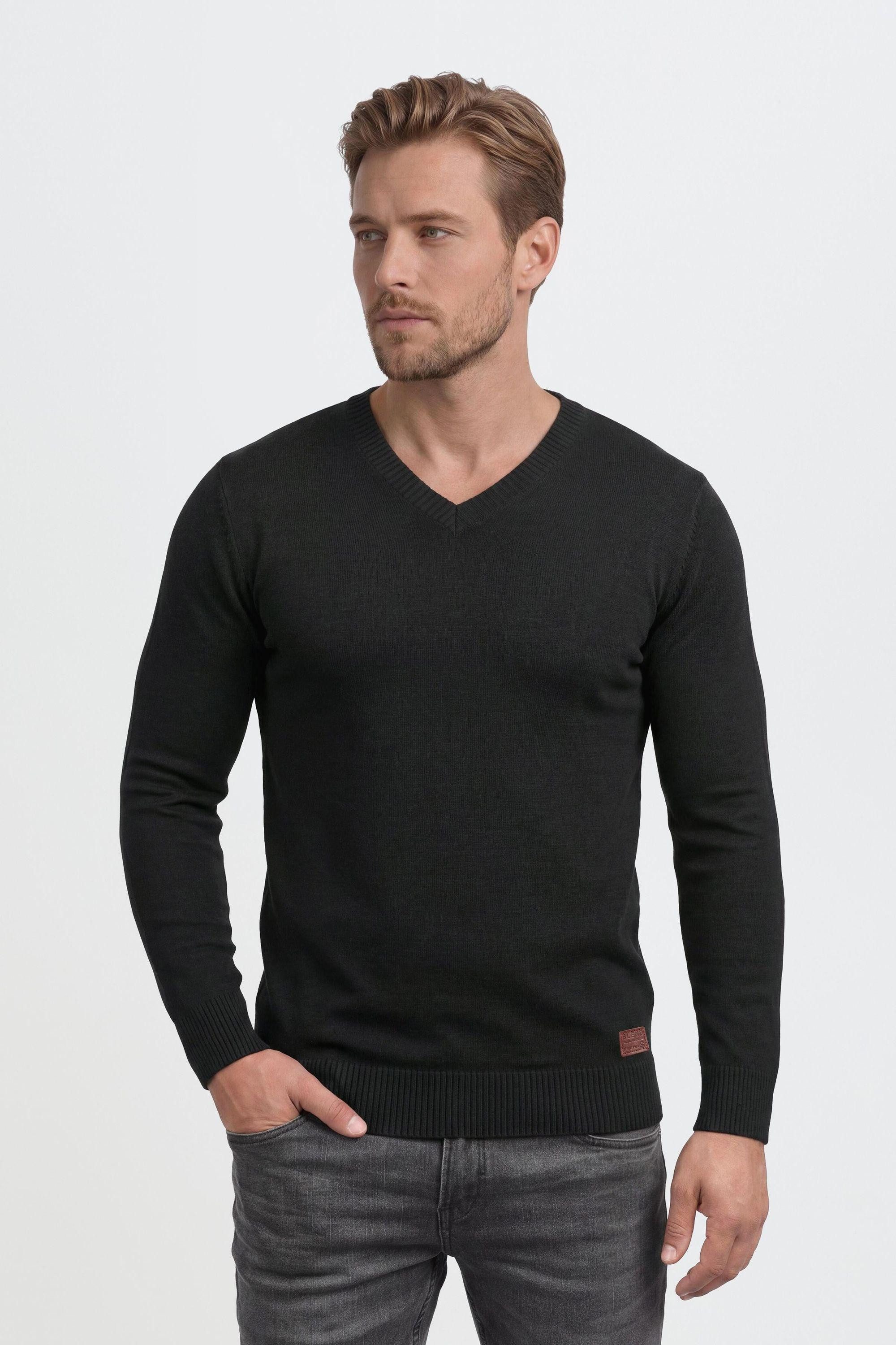 Blend Strickpullover BHLasse Feinstrickpullover mit aufgestickten Ellenbogenpatches