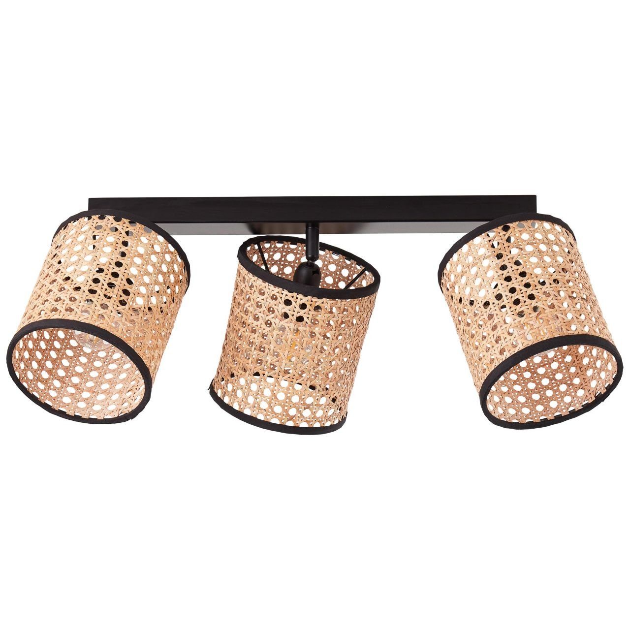 3x holz Wiley Deckenleuchte 60W, D45, E14, Lampe, Spotbalken hell/schwarz, Wiley, Köpf 3flg Brilliant