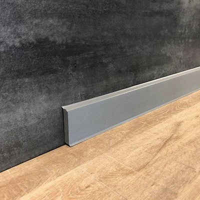 PROVISTON Sockelleiste Hartschaum PVC, 12 x 60 x 2500 mm, Grau, Kunststoff Fußleiste
