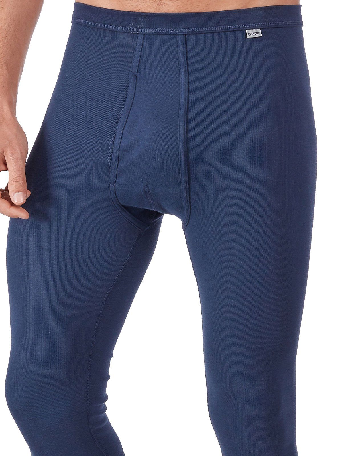 HUBER Lange Unterhose Herren Pant 3/4 mit Eingriff Cotton Fine Rib (Stück, 1-St) mit eingriff