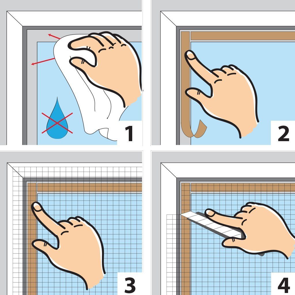 Pro Home Insektenschutz-Fensterrahmen 130x150cm, (Set, 4-St), inkl. selbstklebendem Klettband (5mm), reißfest, witterungsbeständig