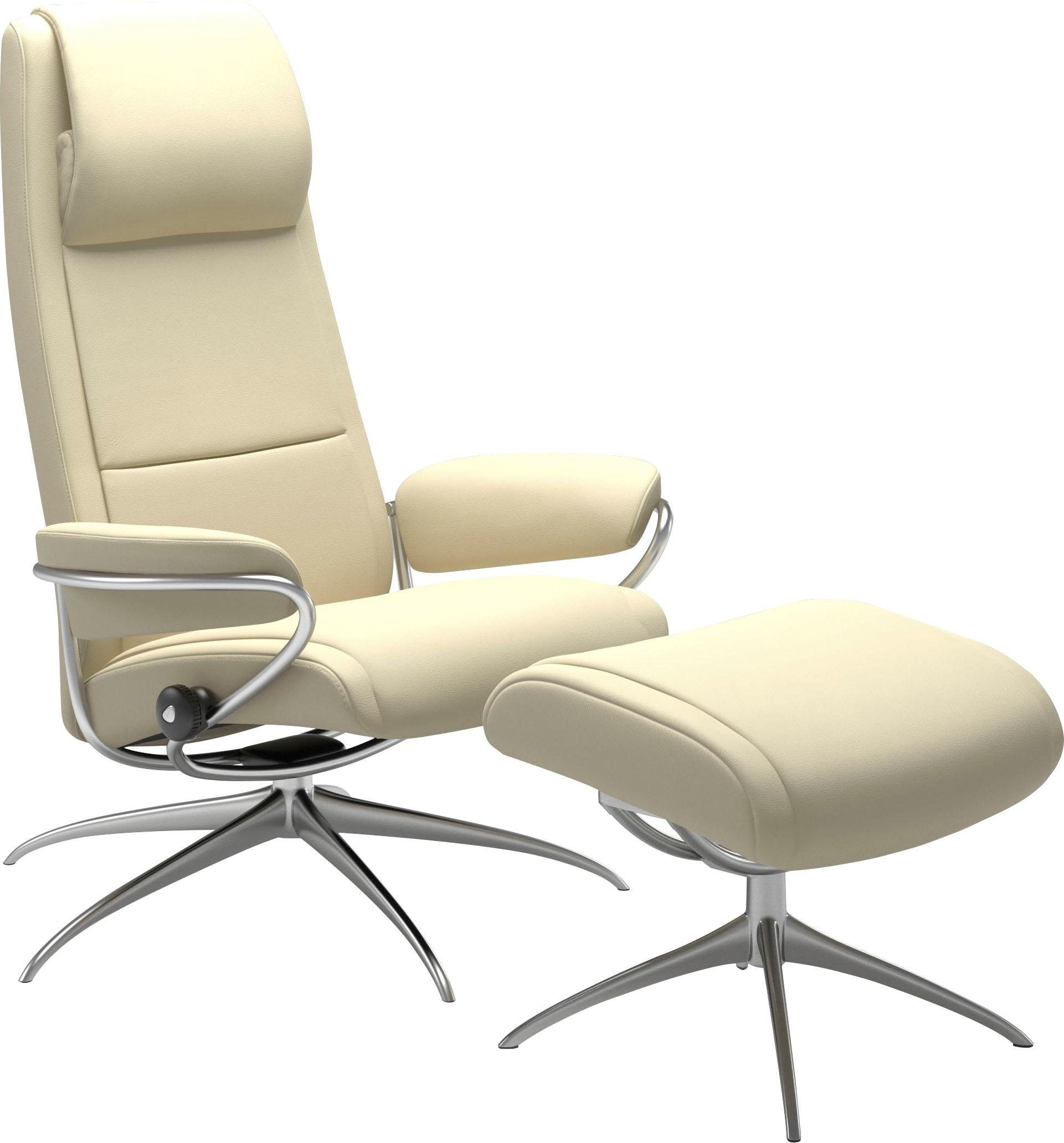 Stressless® Relaxsessel Paris (Set, Relaxsessel mit Hocker), mit Hocker, High Back, mit Star Base, Gestell Chrom