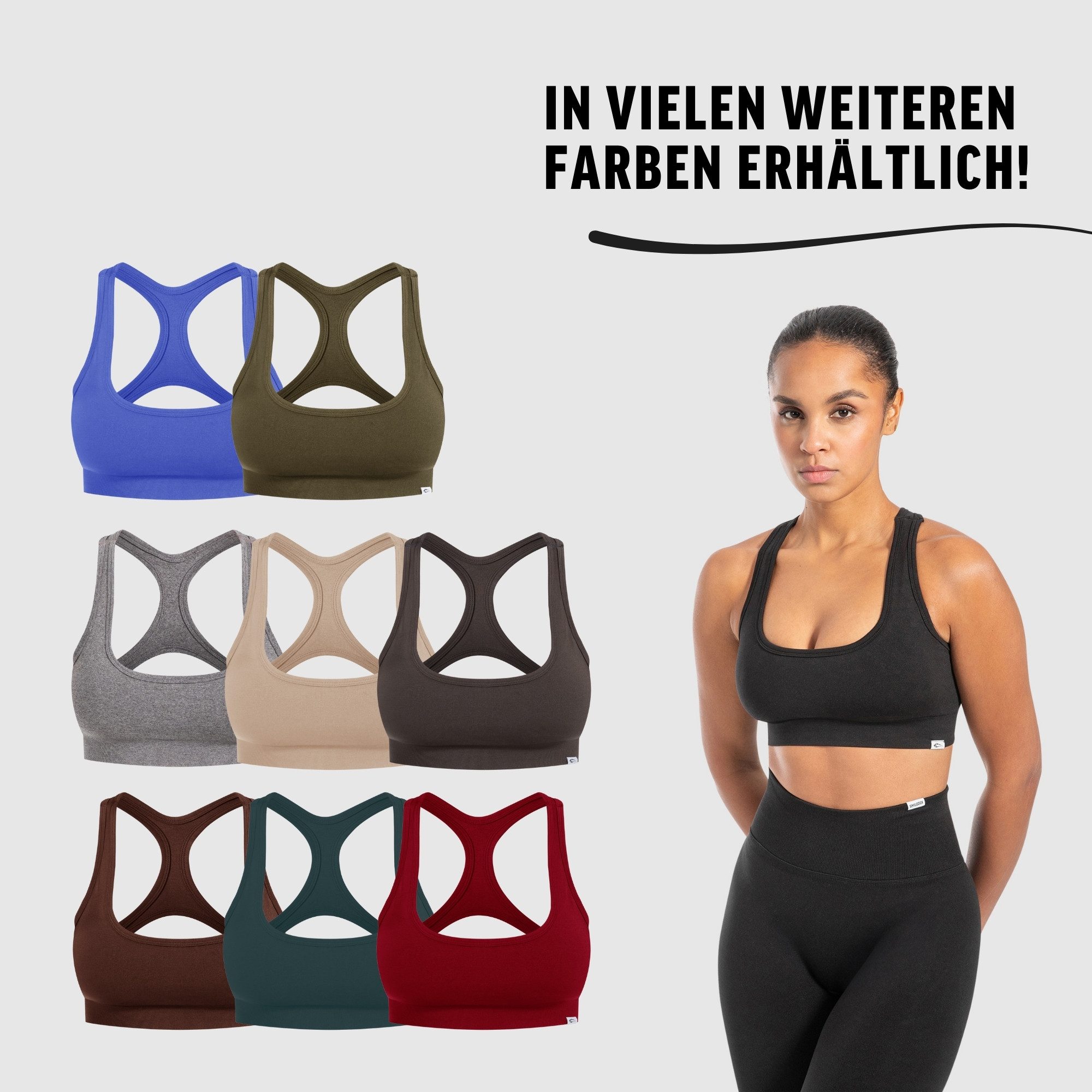 Smilodox Sport-BH Louisa, Blickdicht Rutschfester Sport Bra, Gerippter Stoff Top Shaped Fit ärmelloses Oberteil, Atmungsaktives Yoga Tank Top
