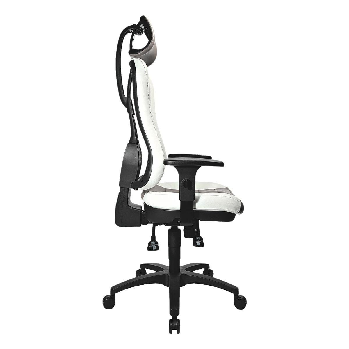 TOPSTAR Schreibtischstuhl Head und mit Knierolle, mit weiß-grau Armlehnen) (ohne Kopfstütze Point RS, XXL-Muldensitz