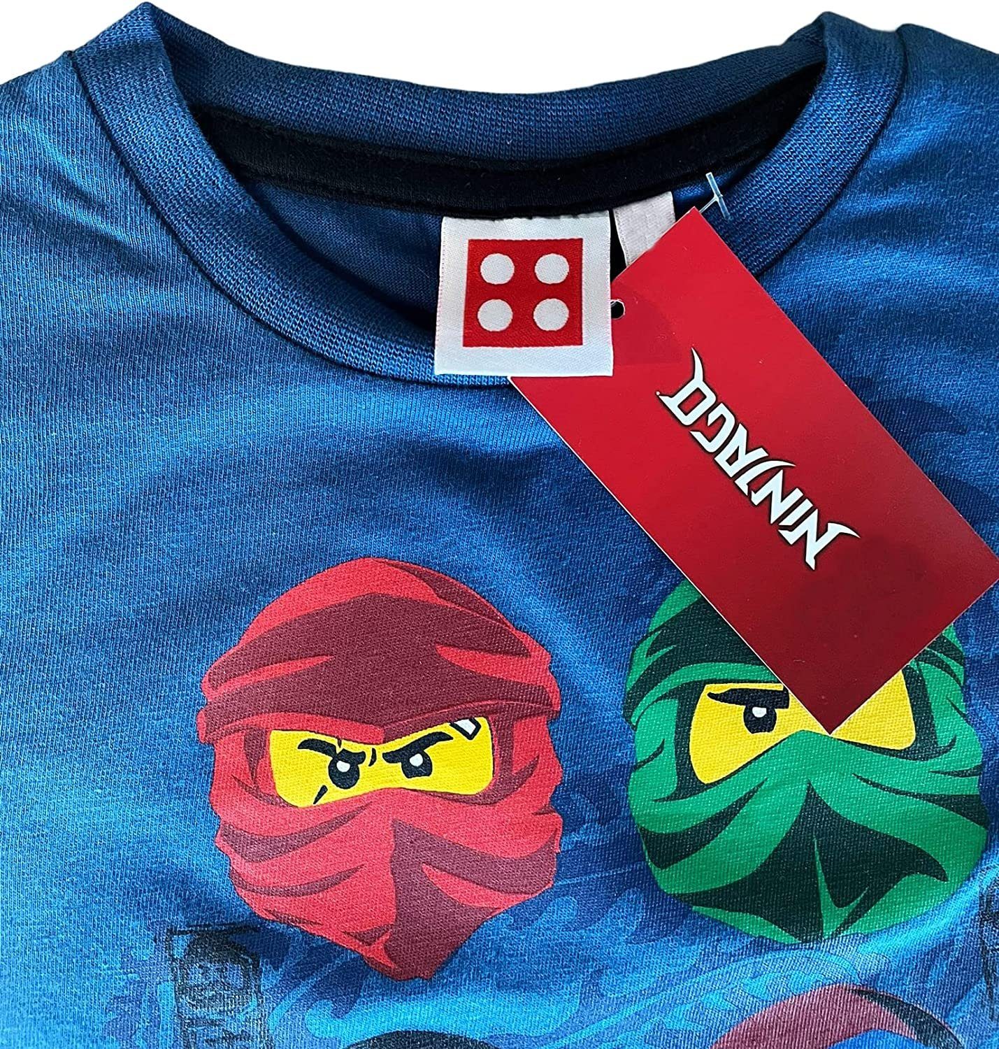 LEGO® kidswear Pyjama 2X Lego Ninjago Lange Jungen Schlafanzüge 4 Teile 98 104 110 116 128 (Set) 2x Kinderpyjama lange Hose + langärmeliges Oberteil