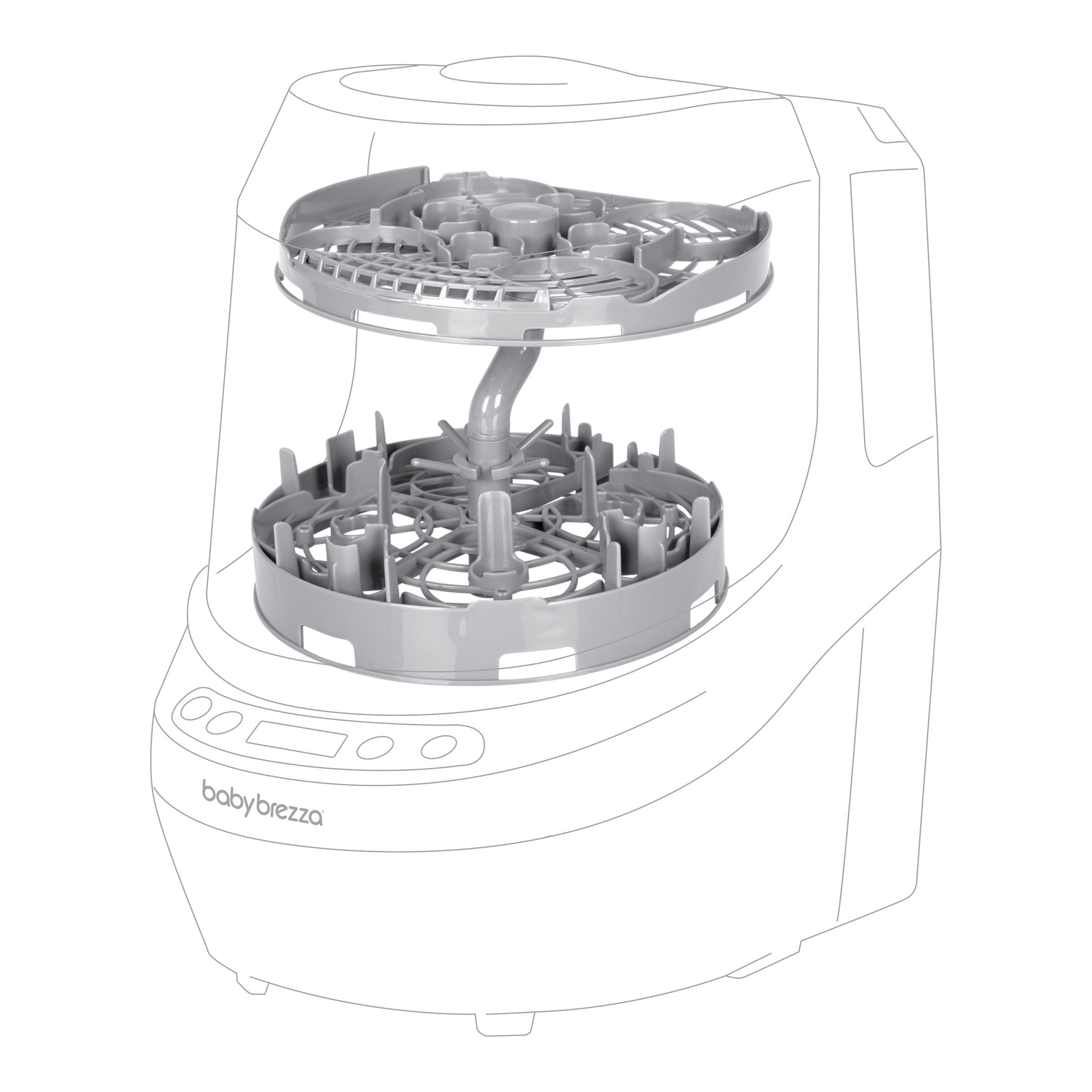 Baby Brezza Dampfsterilisator Einsatz für Milchpumpen – Ersatzregal kompatibel mit allen Marken, Bottle Washer Pro Babyflaschenreiniger