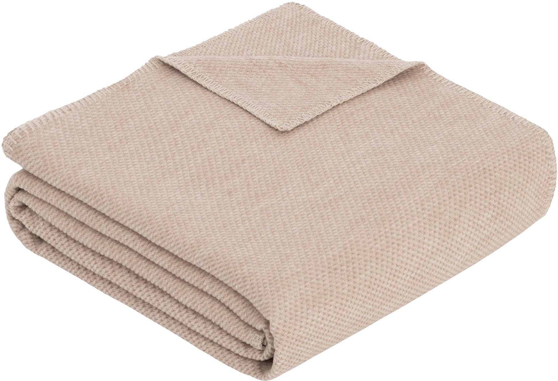 Wohndecke Uni Struktur Struktur Charlotte, Decke mit IBENA, beige gewebter