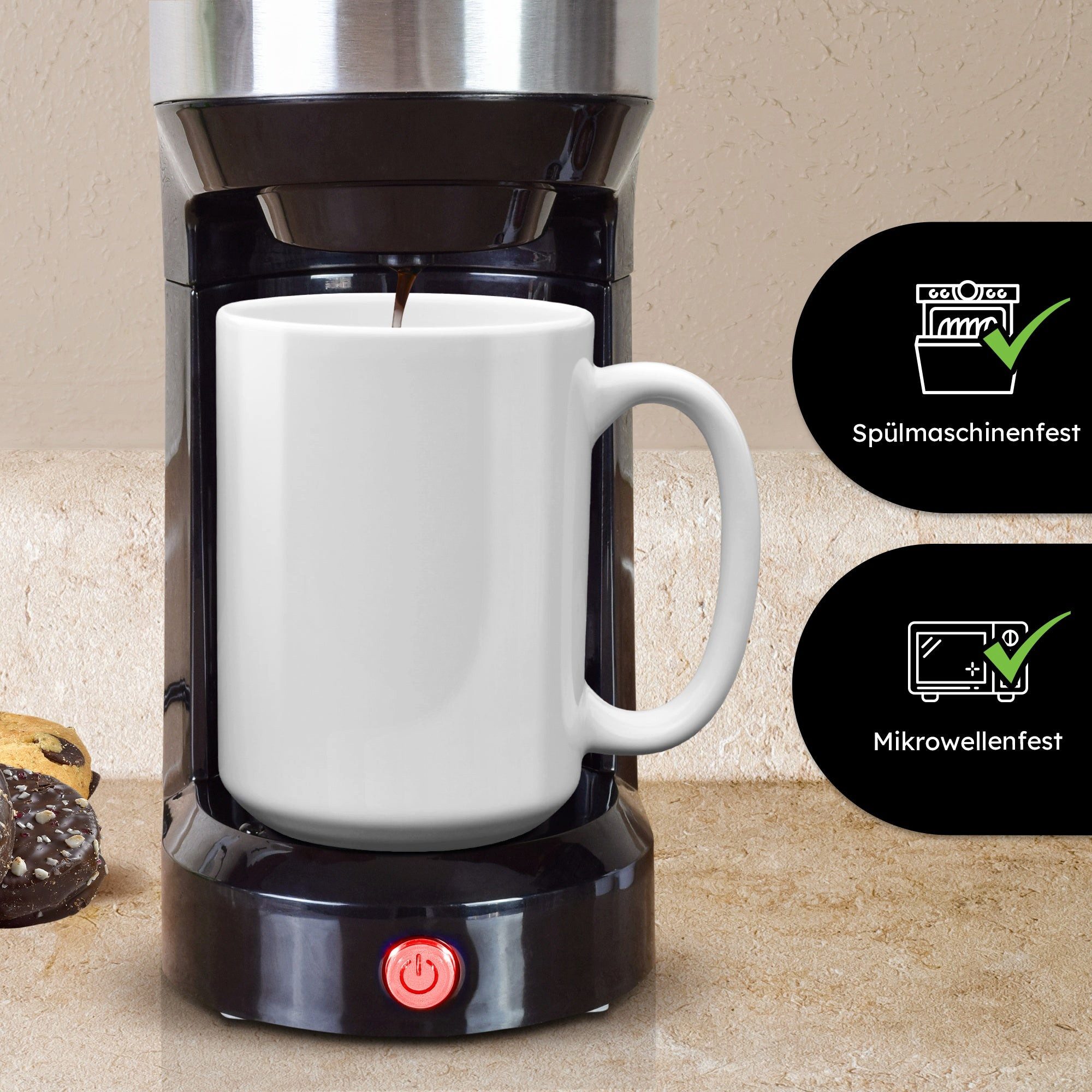 22Feels Tasse 1x XL Sublimation Rohling Beschichtung Blanko 440ml 15oz WEISS-SCHWARZ, 1-tlg.