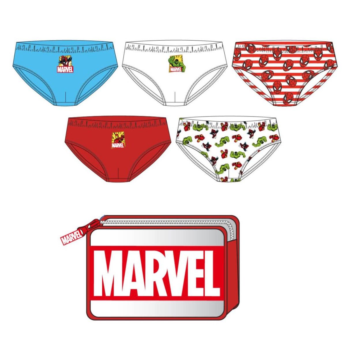 MARVEL Slip Jungen Unterhose 5 Stück Wäsche Set Single Jersey 100% Baumwolle (5-St)