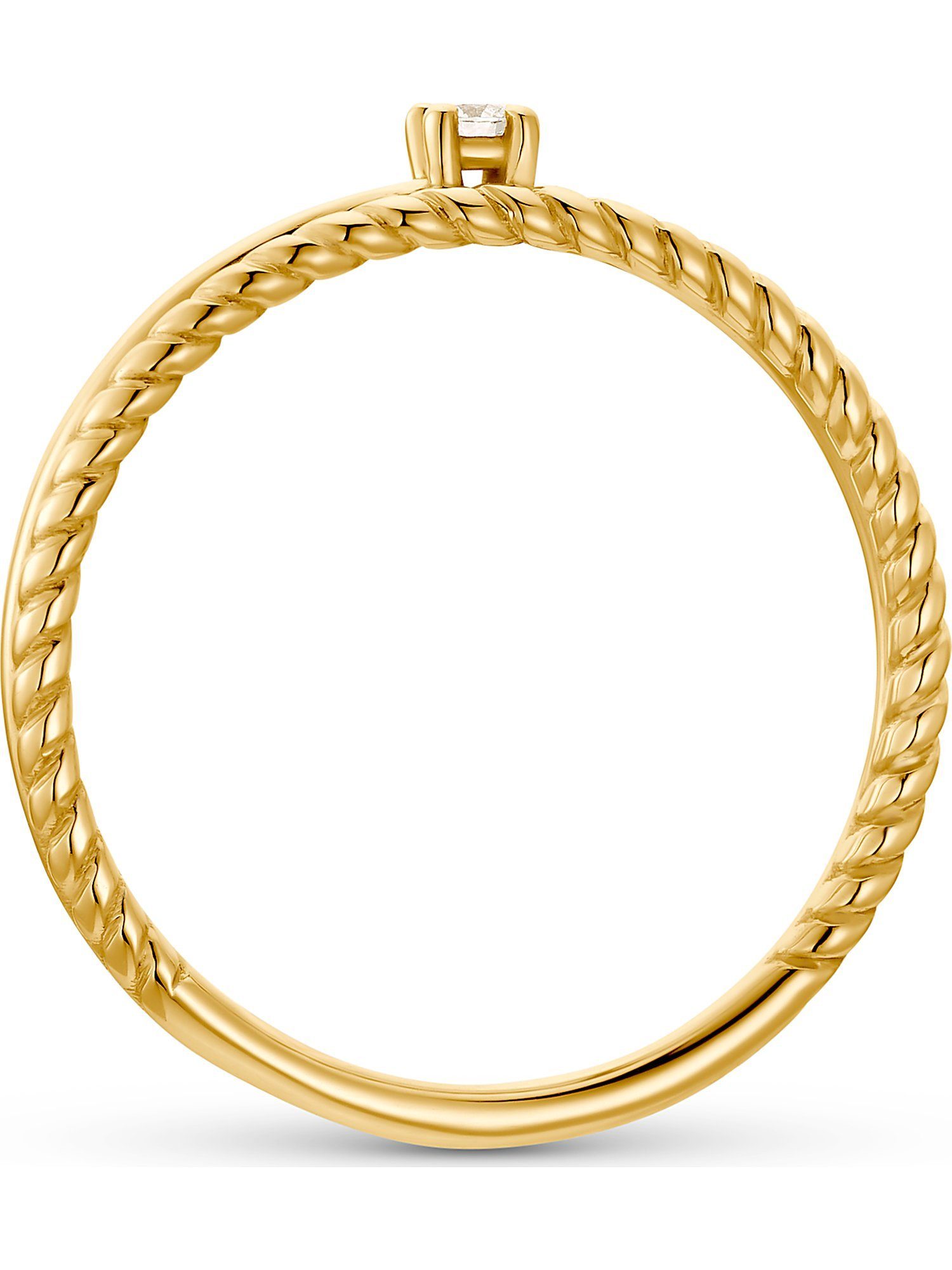 CHRIST Diamantring CHRIST Damen-Damenring 375er Gelbgold 1 Diamant