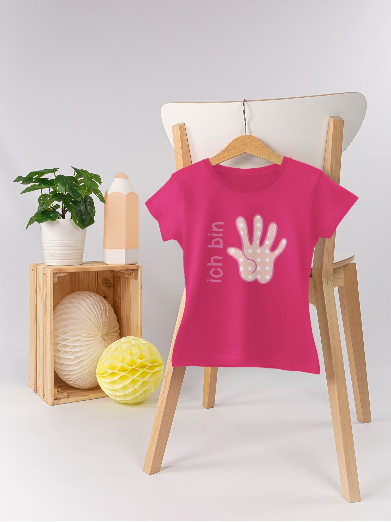 Fuchsia rosa Zeichensprache T-Shirt Shirtracer Geburtstag 1 bin fünf Ich 5.