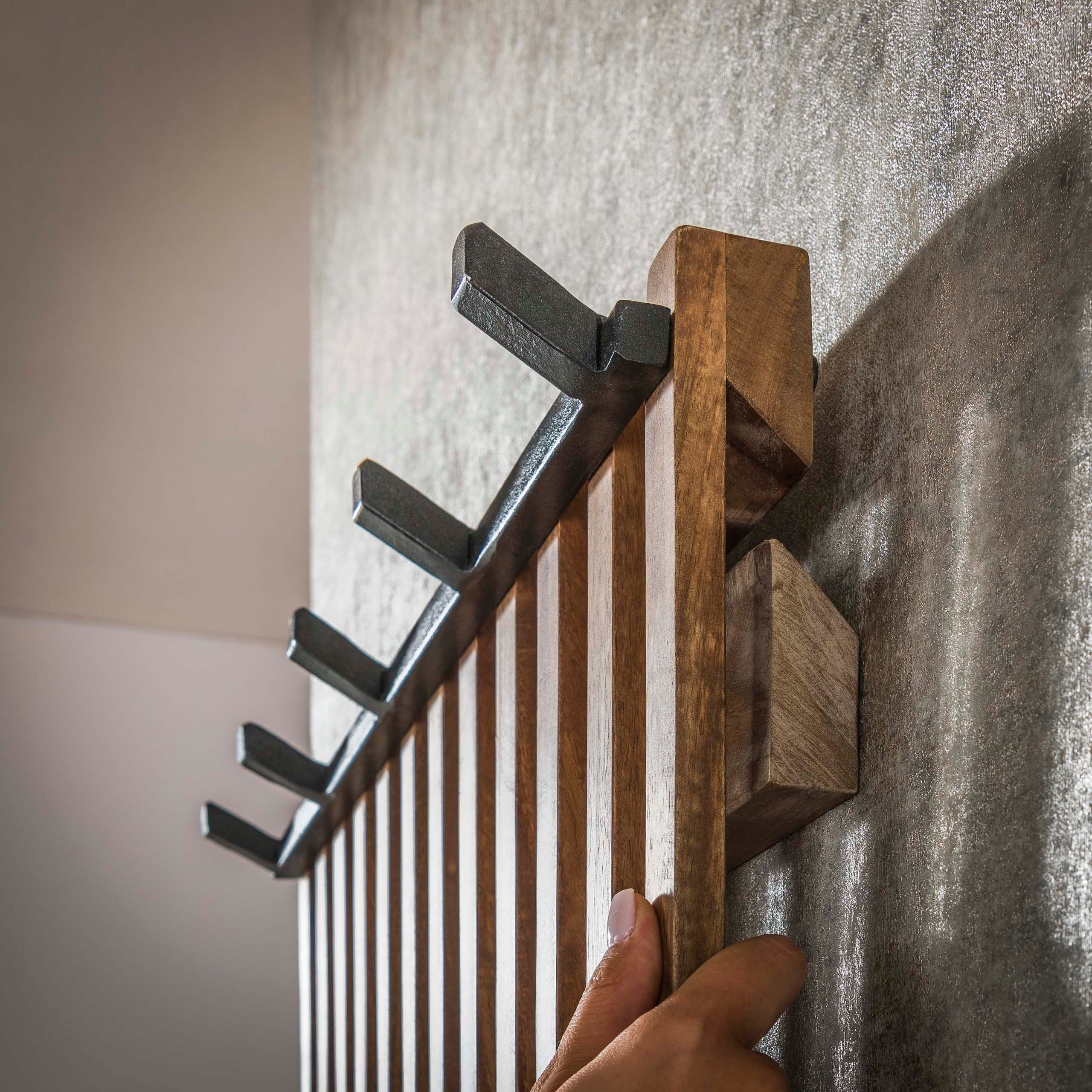Sitheim-Europe Wandgarderobe Garderobe Tweak hoch 14 Haken / Massiv Mango sand (1 St)