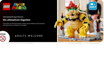 LEGO® Konstruktionsspielsteine Super Mario Der mächtige Bowser, 3D-Modell-Bausatz, großes Set, (Geschenk Weihnachten, Geburtstag, Frauen Männer Kinder, 2807 St., Baukasten Kinder & Erwachsene, Sale), Bausteine Konstruktionssteine, Bausatz, Spielzeug, Klemmbausteine