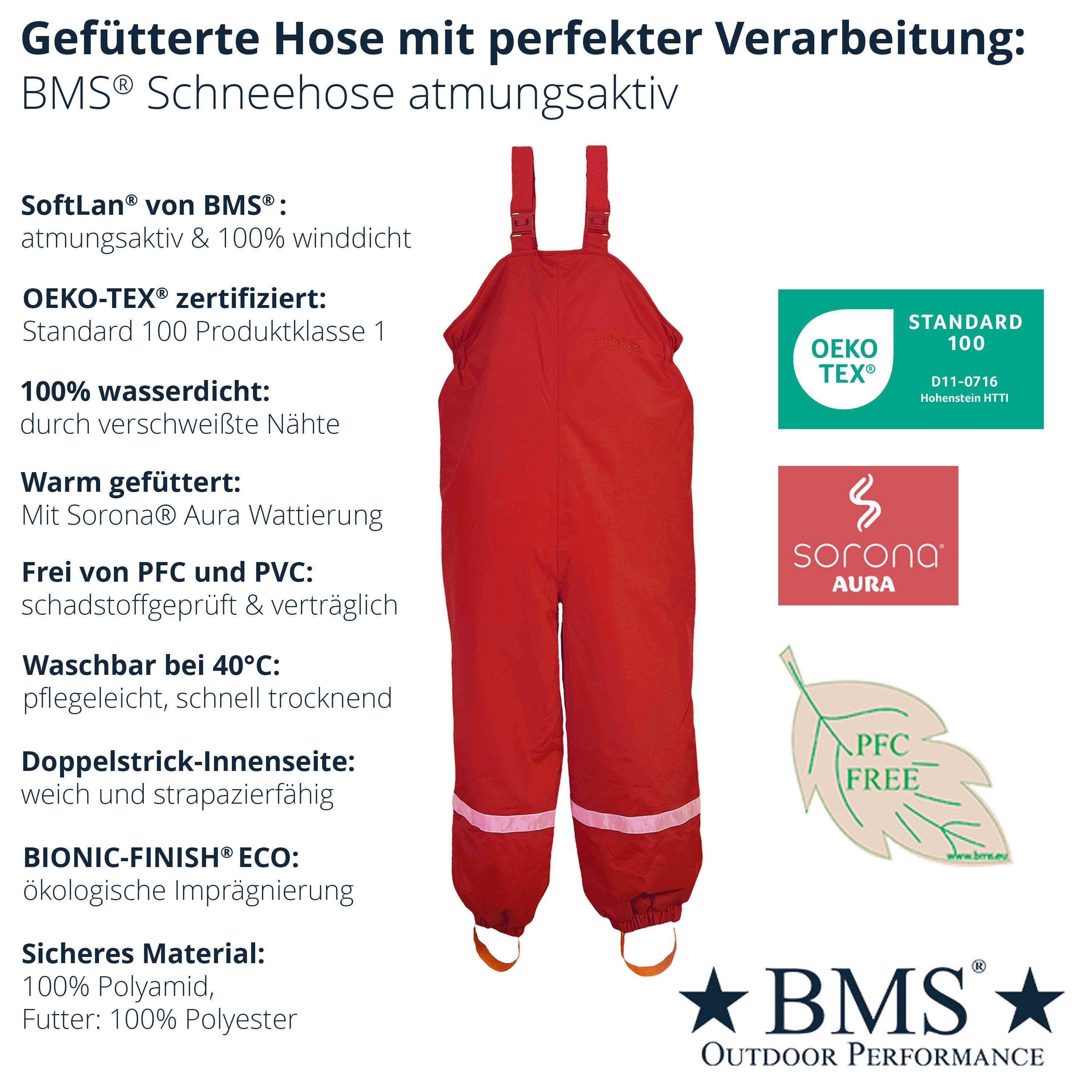 BMS Schneehose BMS Schneehose mit Latz 100% wasserdicht und atmungsaktiv