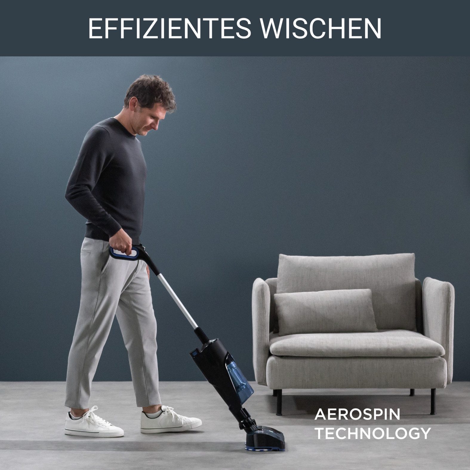 Rowenta Nass-Trocken-Sauger X-Combo, 2-in-1 Staubsaugen und rotierendes Wischen gleichzeitig, 215 W, beutellos, hohe Saugkraft, drei Reinigungsmodi, starker 21,6 V Akku, GZ3038