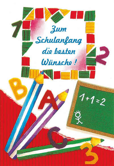 BSB Grußkarten Schulanfang - Glückwunschkarte im Format 11,5 x 17 cm mit