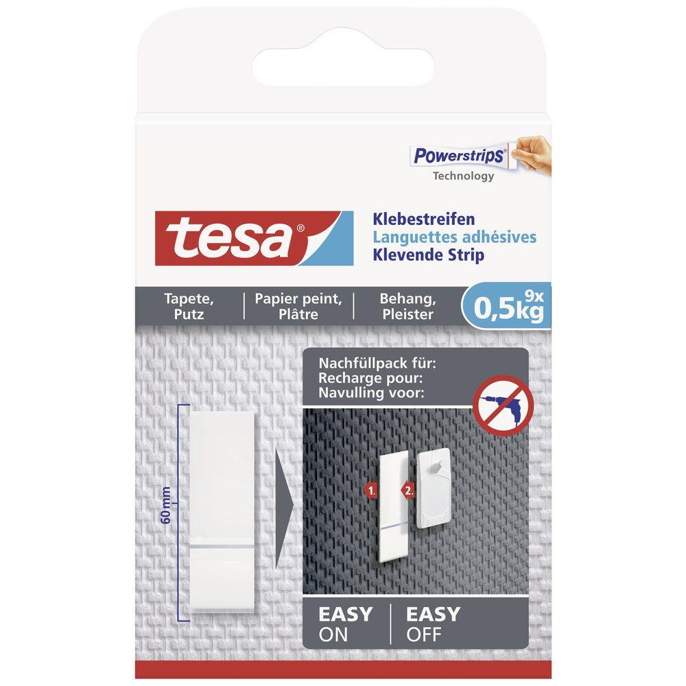tesa Klebehaken tesa 77770 Klebestreifen Weiß Inhalt: 9 St., (77770)