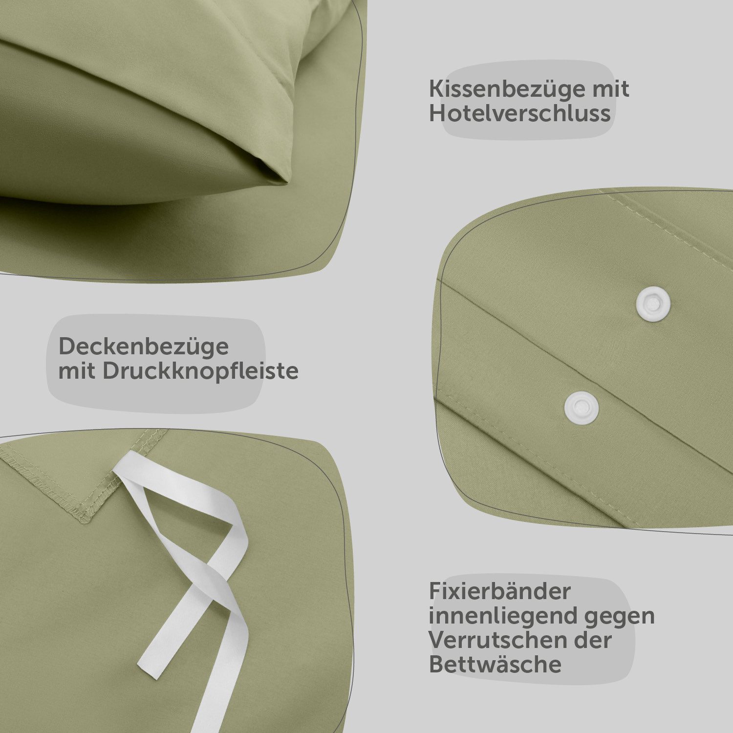 Blumtal Bettwäsche Oeko-TEX zertifizierte Mikrofaser Bettwäsche pflegeleicht & faltenfrei, Mikrofaser, Bettbezüge aus Atmungsaktivem Mikrofaser – Bild 4 von 5
