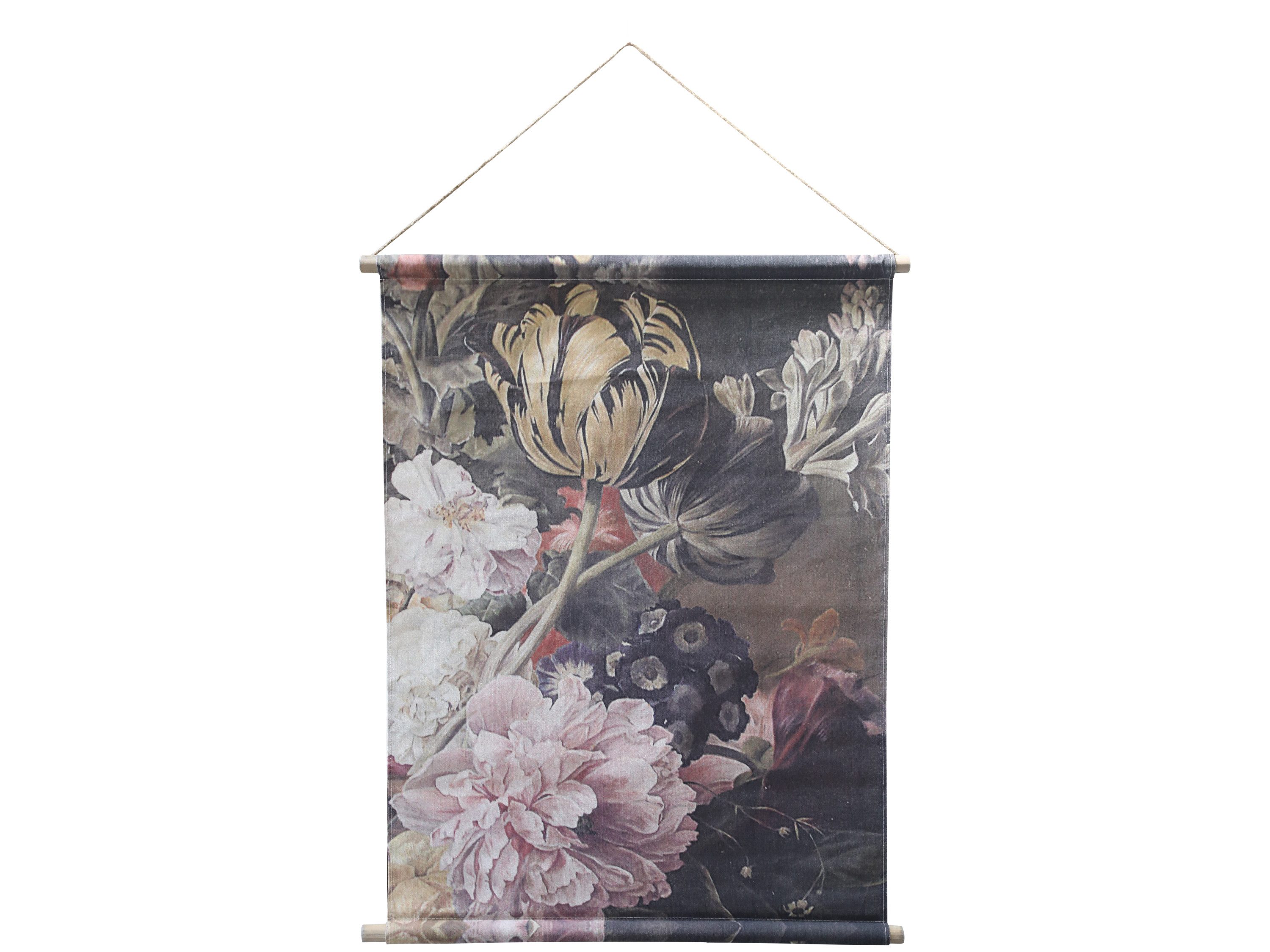 Chic Antique Leinwandbild Stoffbild Leinwandbild zum Hängen floraler Kunstdruck Wandbild Floral, 22197-00 H94x76cm, Leinwandbild