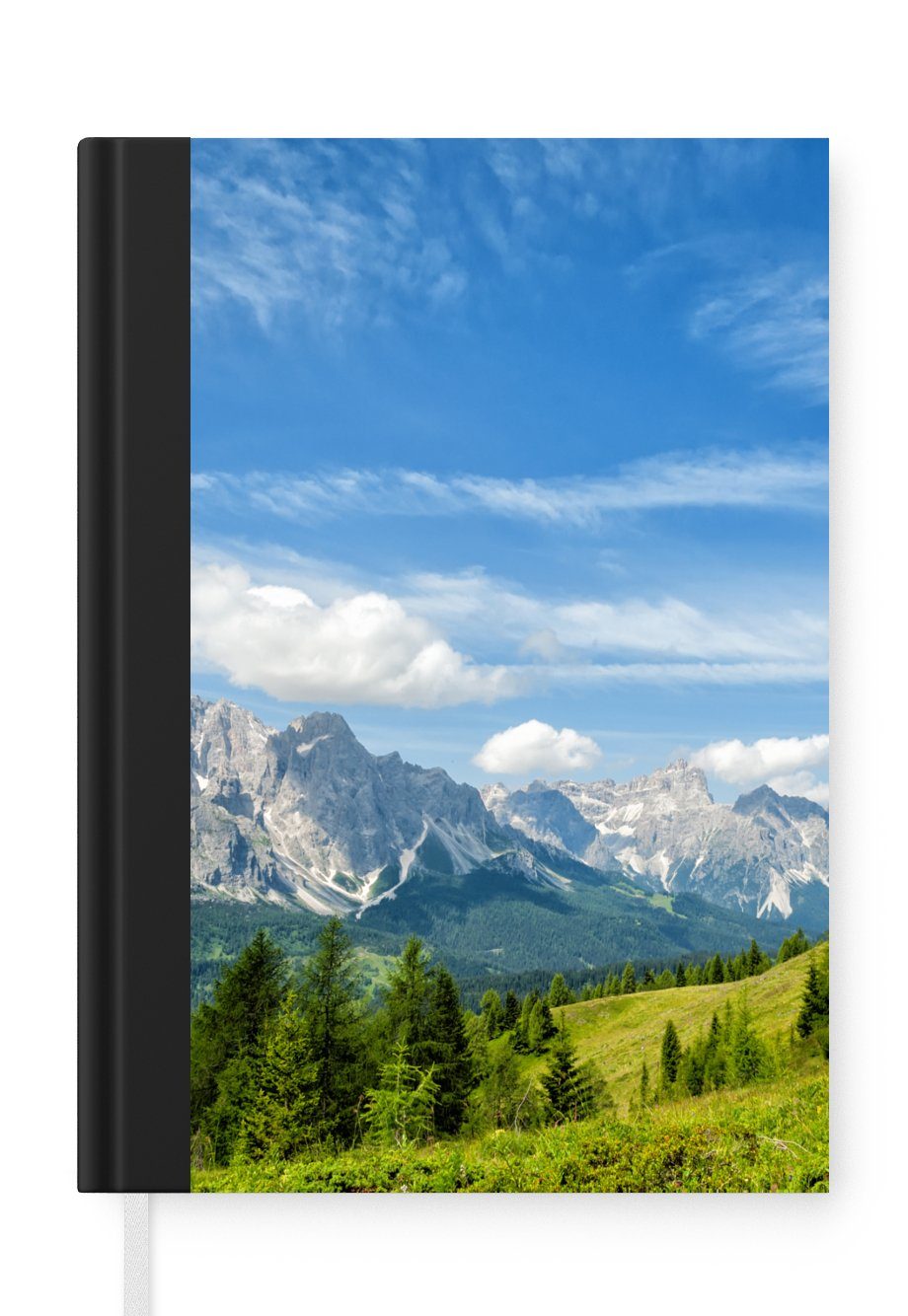 MuchoWow Notizbuch Alpen - Berge - Gras, Journal, Merkzettel, Tagebuch, Notizheft, A5, 98 Seiten, Haushaltsbuch