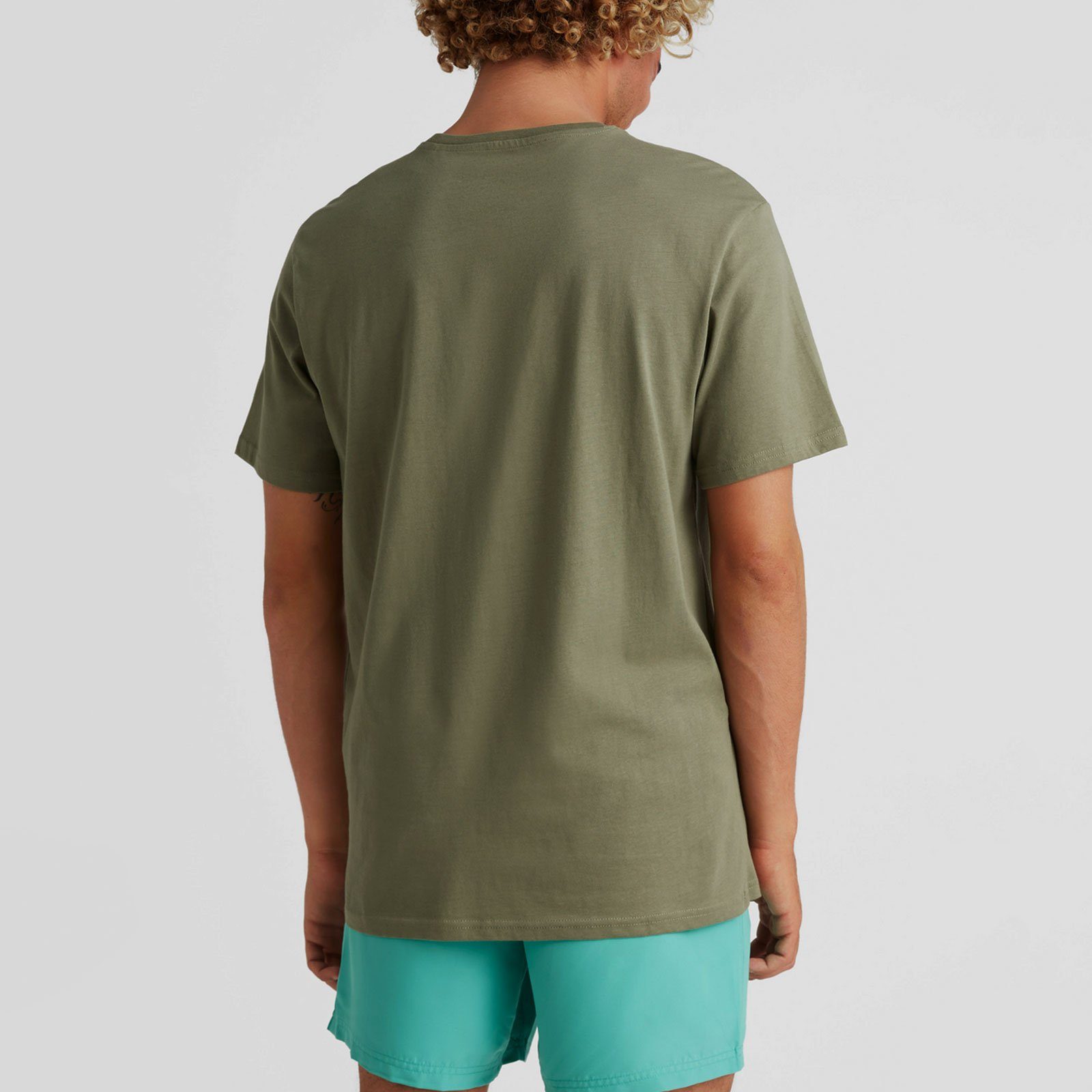 mit T-Shirt deep Flock-Print State lichen 16011 großem green O'Neill Surf