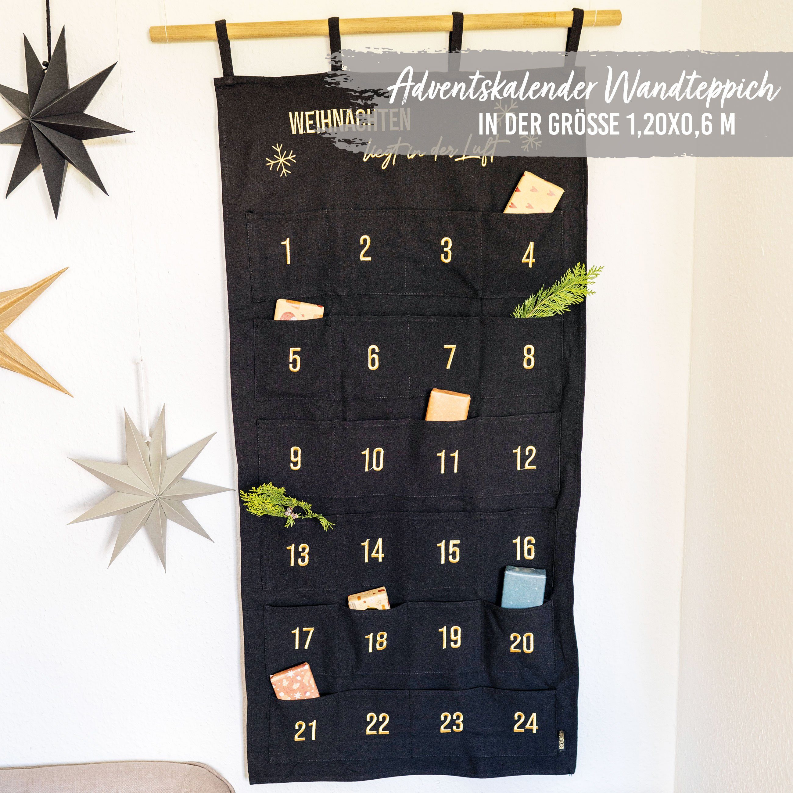 PAPIERDRACHEN befüllbarer Adventskalender Adventskalender Wandteppich aus S günstig online kaufen