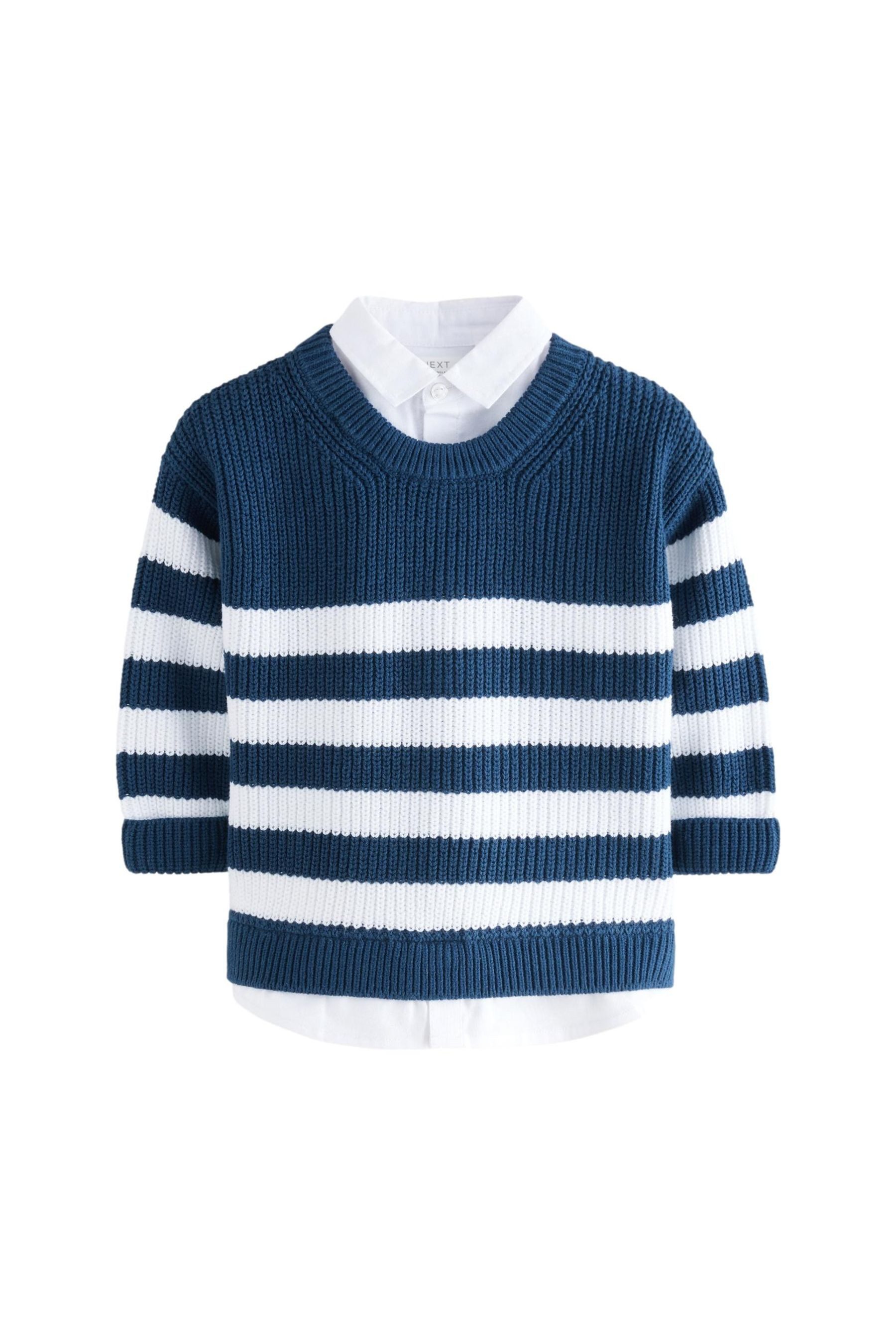 2-in-1-Pullover Strickpullover mit Hemdlage