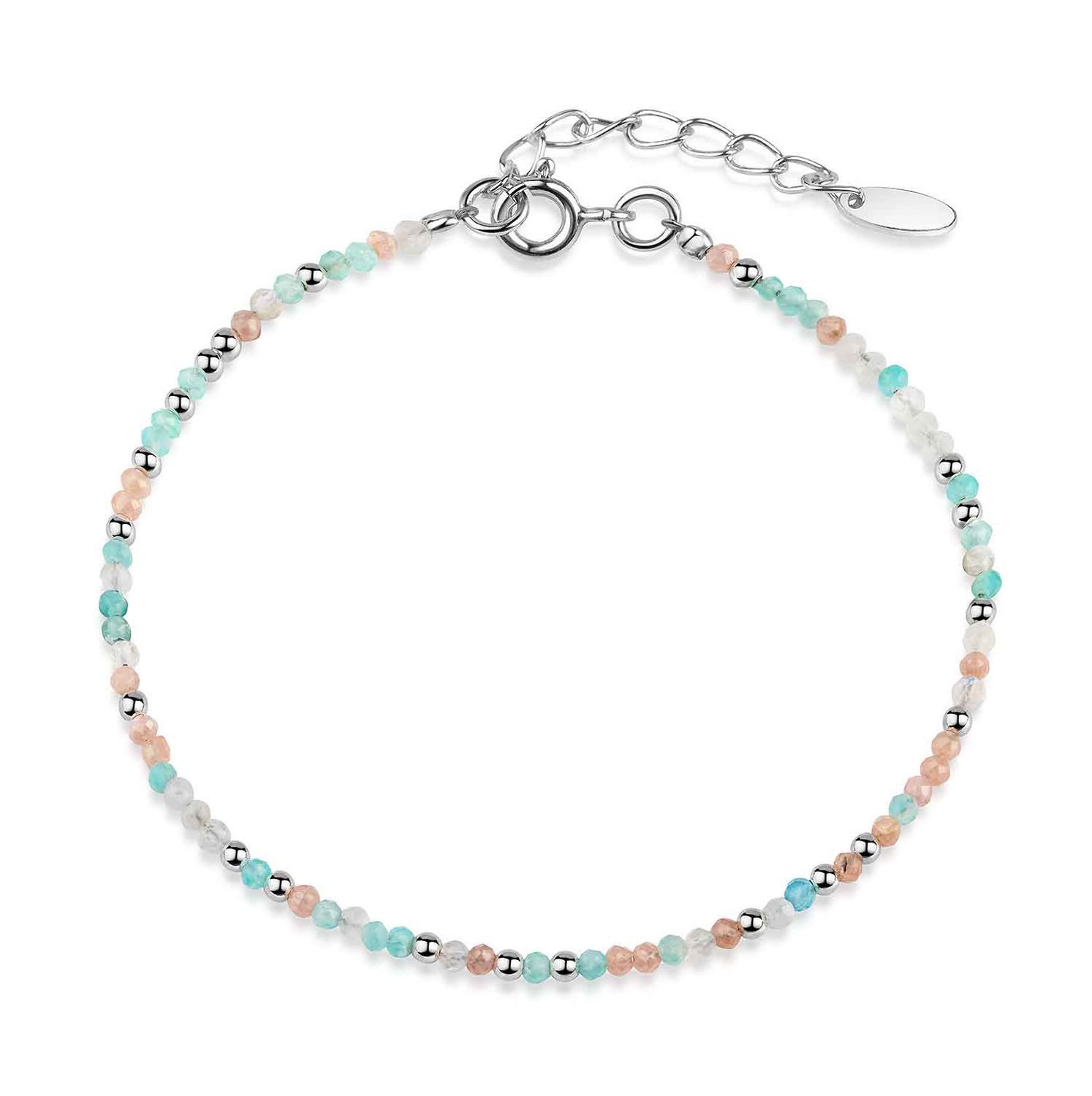 Armkette Damen Edelstein Armband Türkis Weiß Apricot SA-34