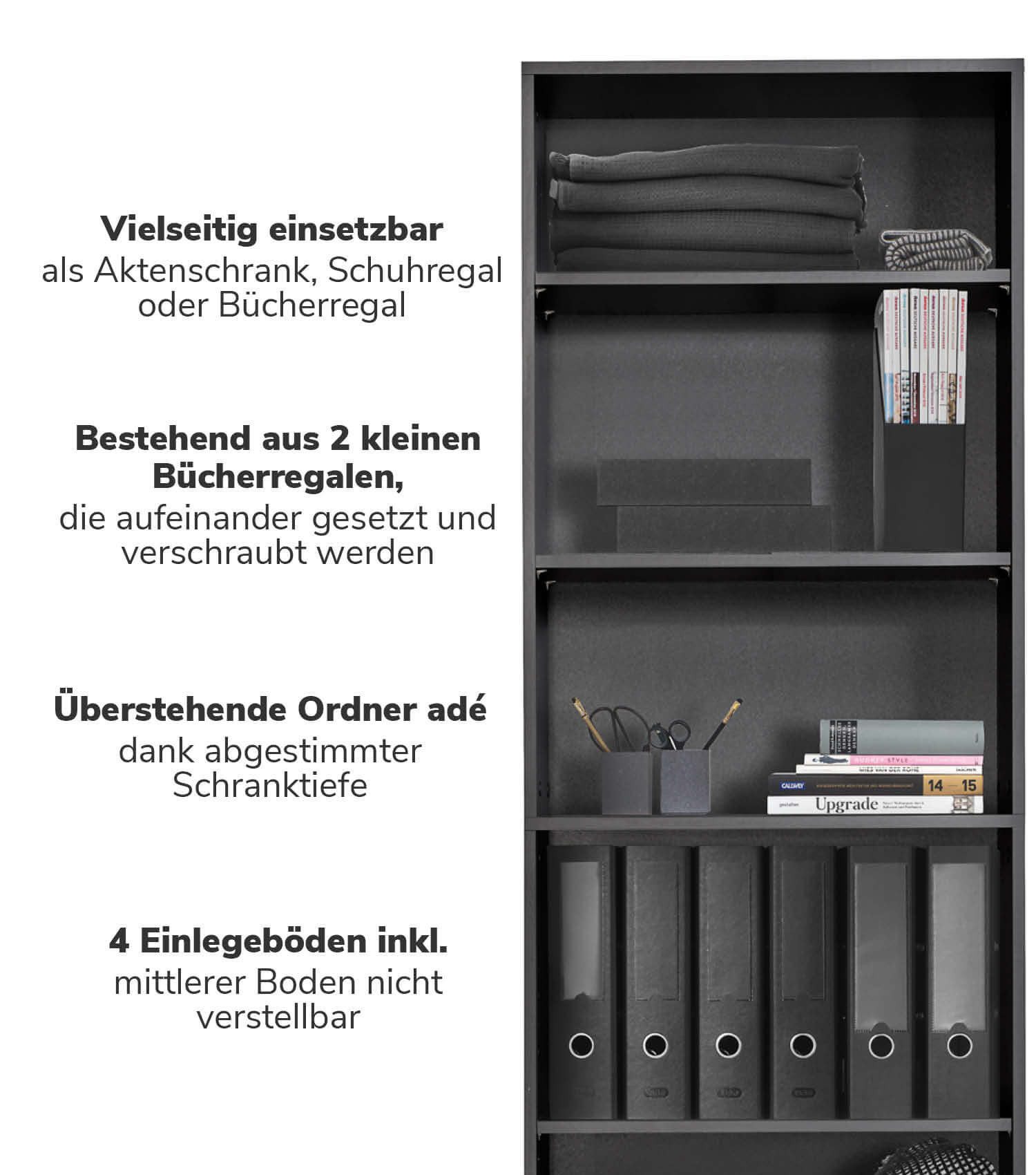 mokebo Bücherregal Der Bücherwurm, 60x180x34,5 cm, günstig online kaufen