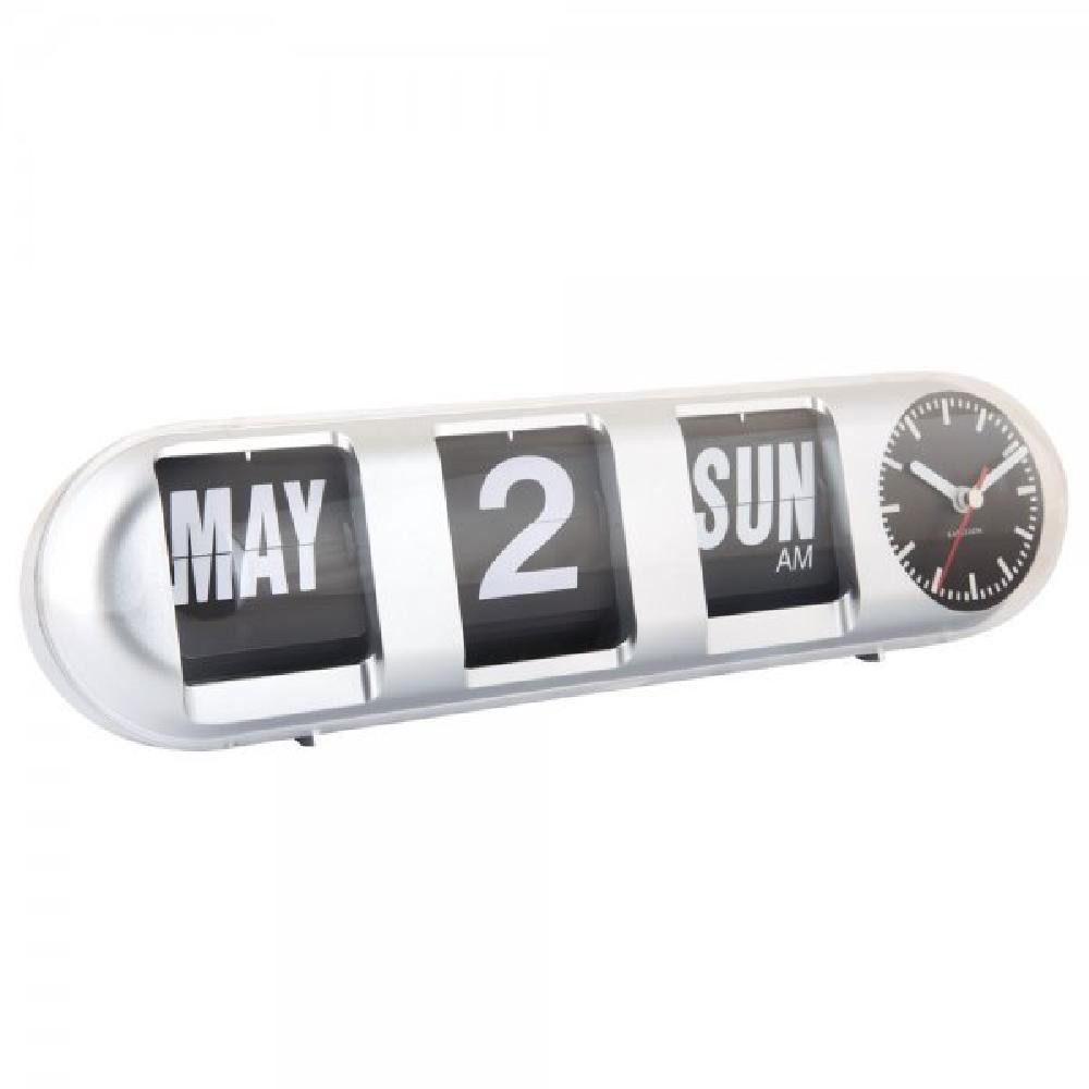 Karlsson Uhr Tischuhr oder Wanduhr Tube Flip Silver