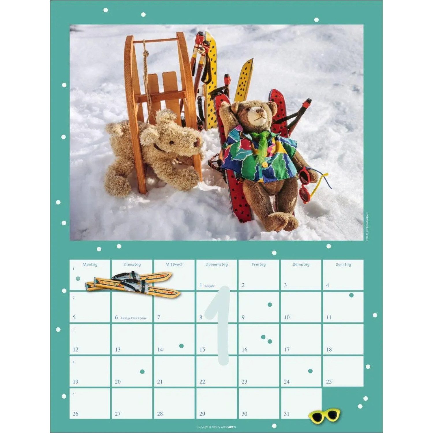 Wandkalender Teddybären Kalender 2026
