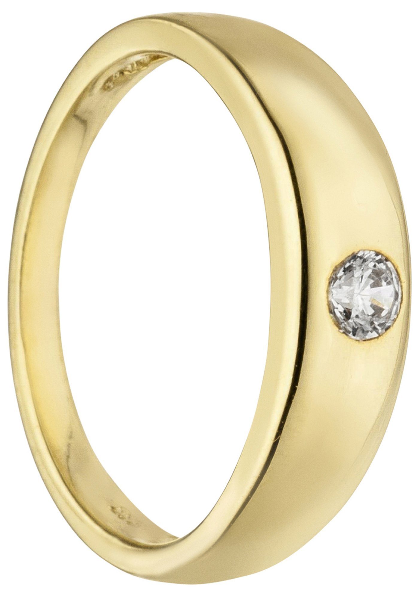 JOBO Кулоны Anhänger Taufring, 333 Gold mit Zirkonia
