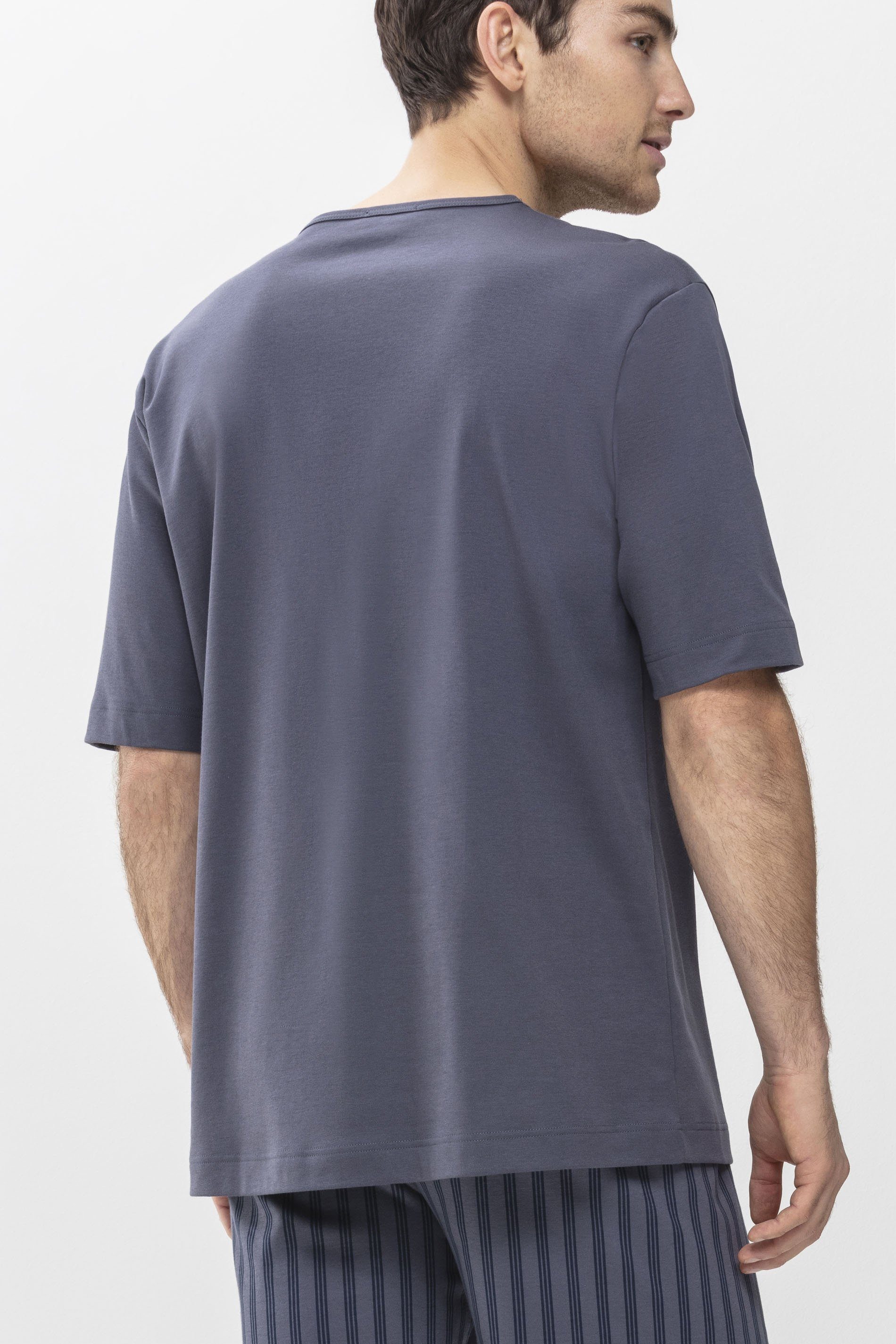 Mey (1-tlg) Soft T-Shirt gestreift Melton Grey Uni, Serie