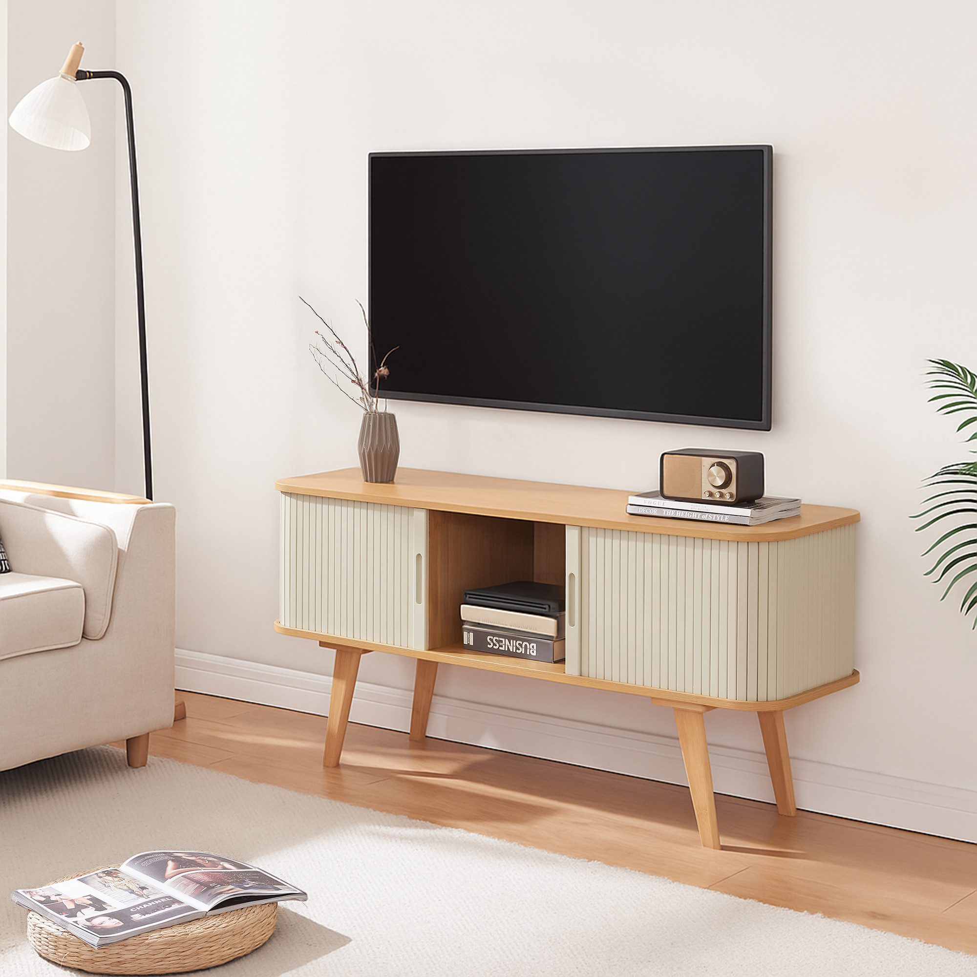 en.casa TV-Schrank »Tysvær« mit 2 Schiebetüren günstig online kaufen