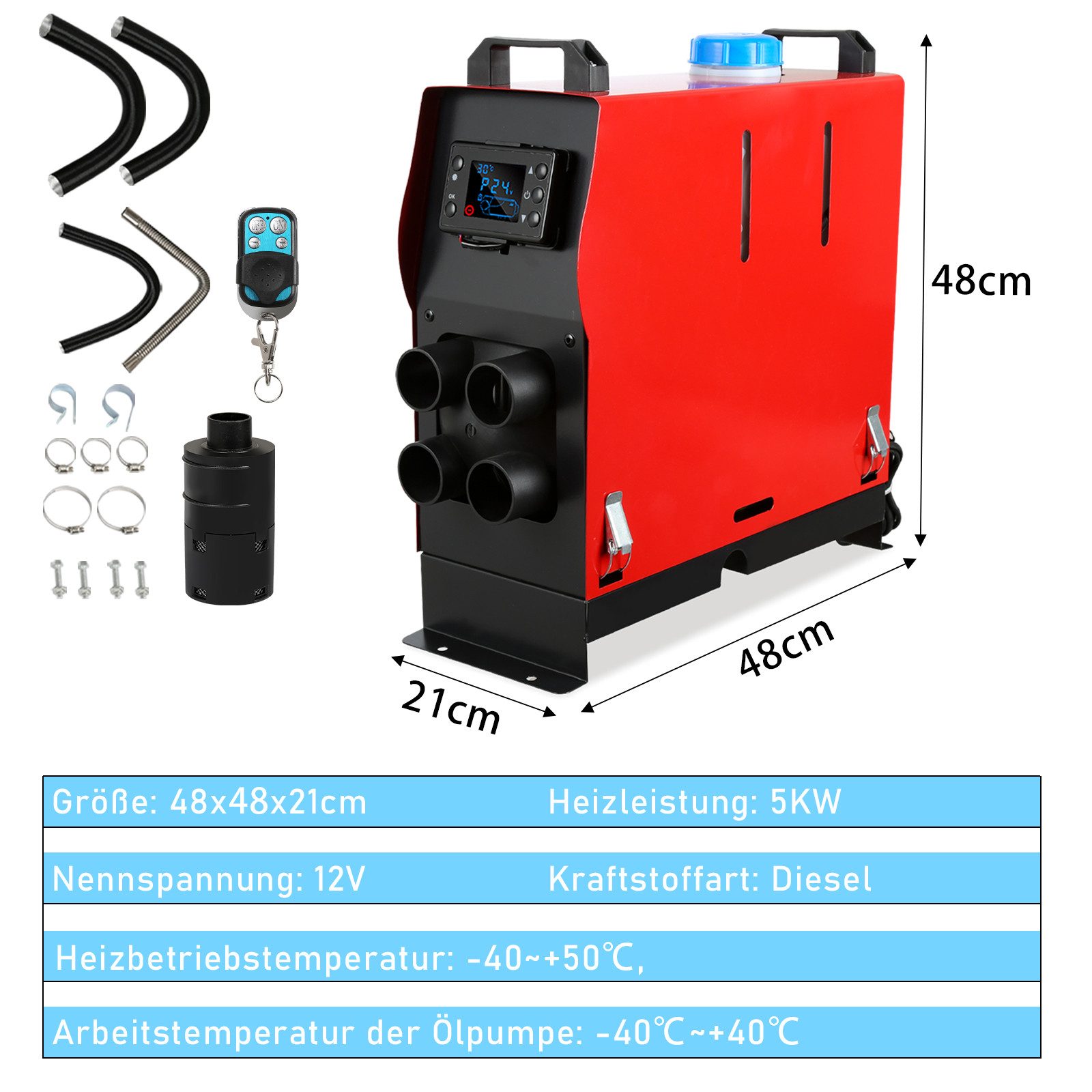 Clanmacy Heizgerät 12V 5KW Autoheizung Diesel Integration Luftheizung Air D günstig online kaufen