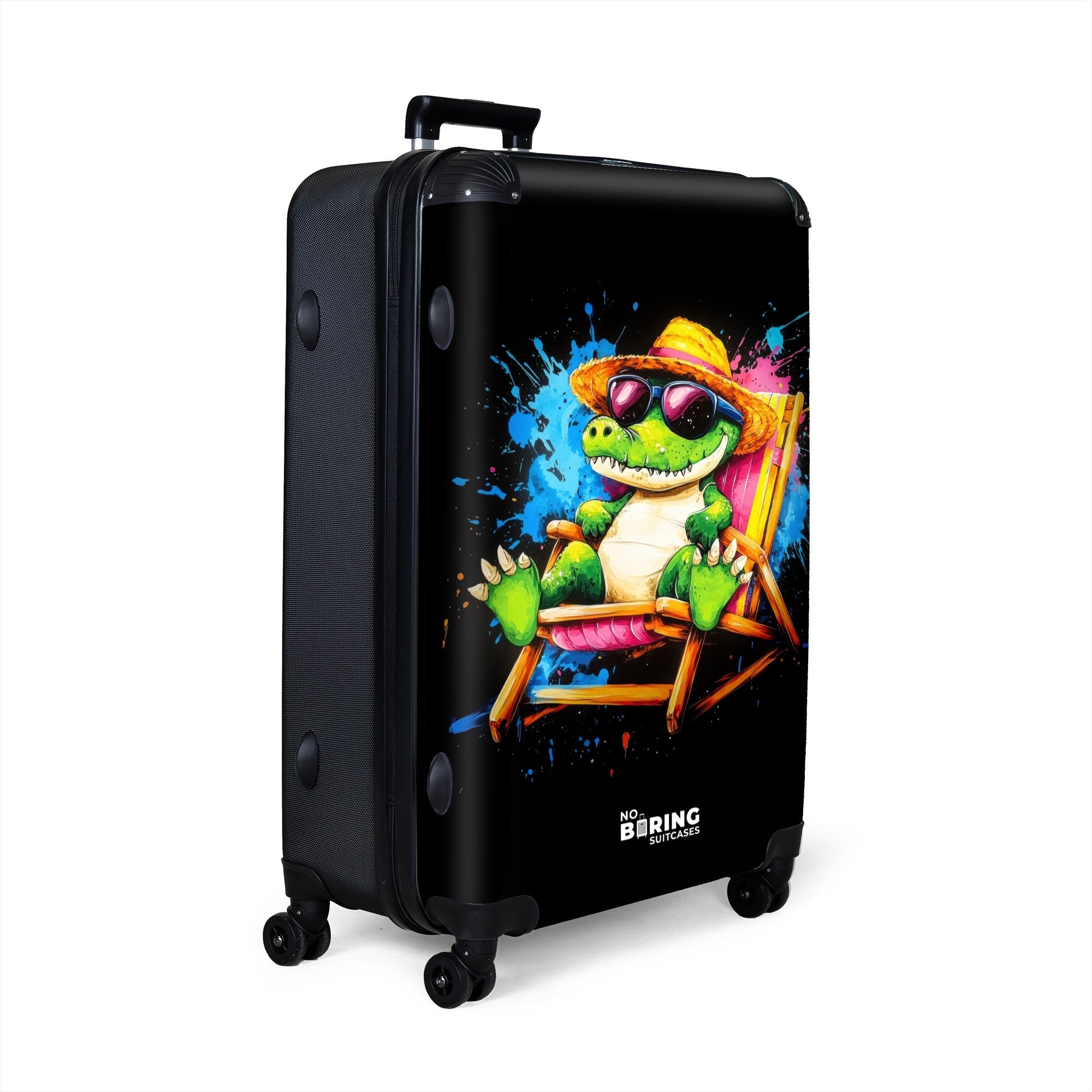 NoBoringSuitcases.com© Hartschalen-Trolley Sommerkrokodil mit Graffiti 77 günstig online kaufen