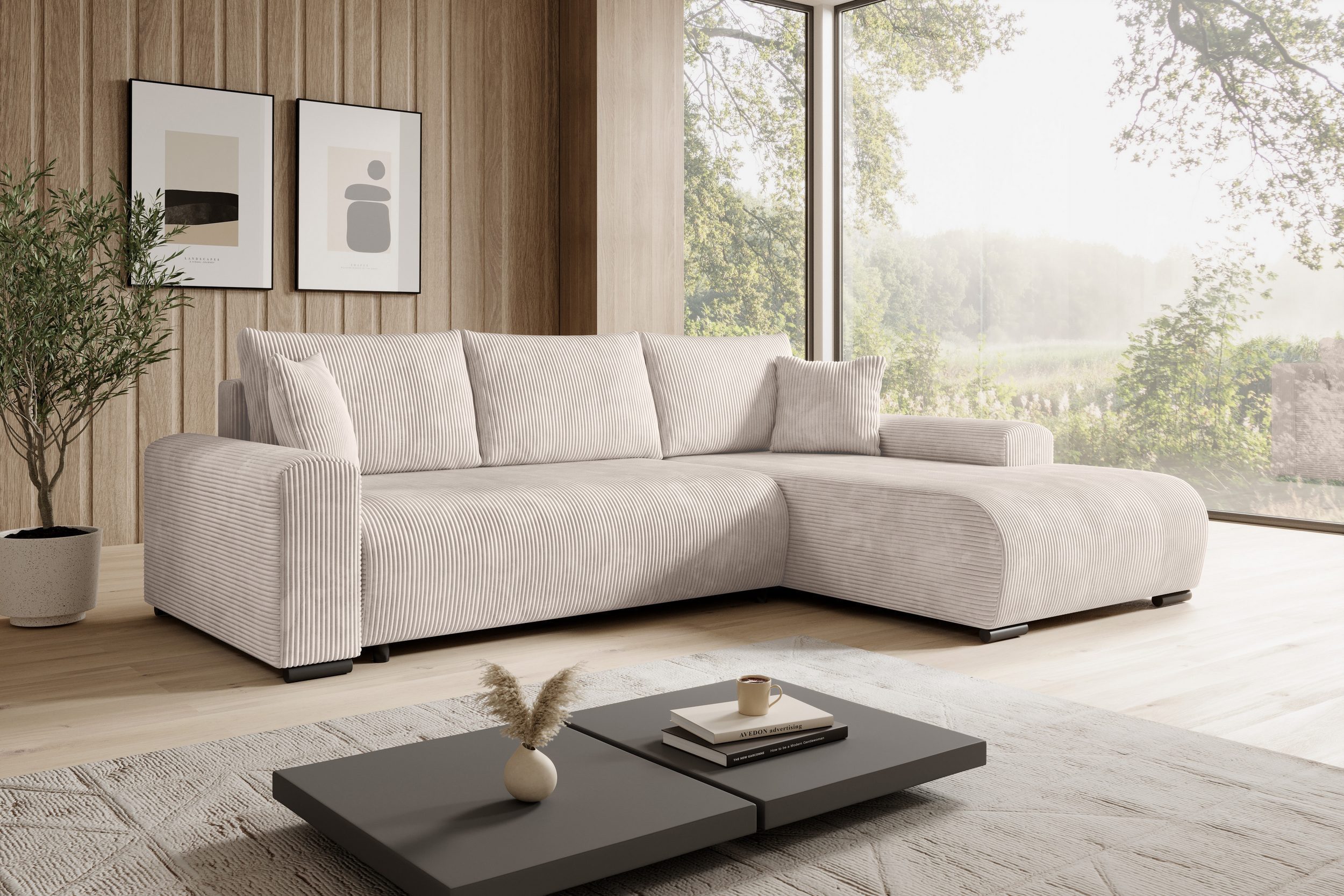 storez24 Ecksofa Ellen - Vanilla, mit Relaxfunktion günstig online kaufen