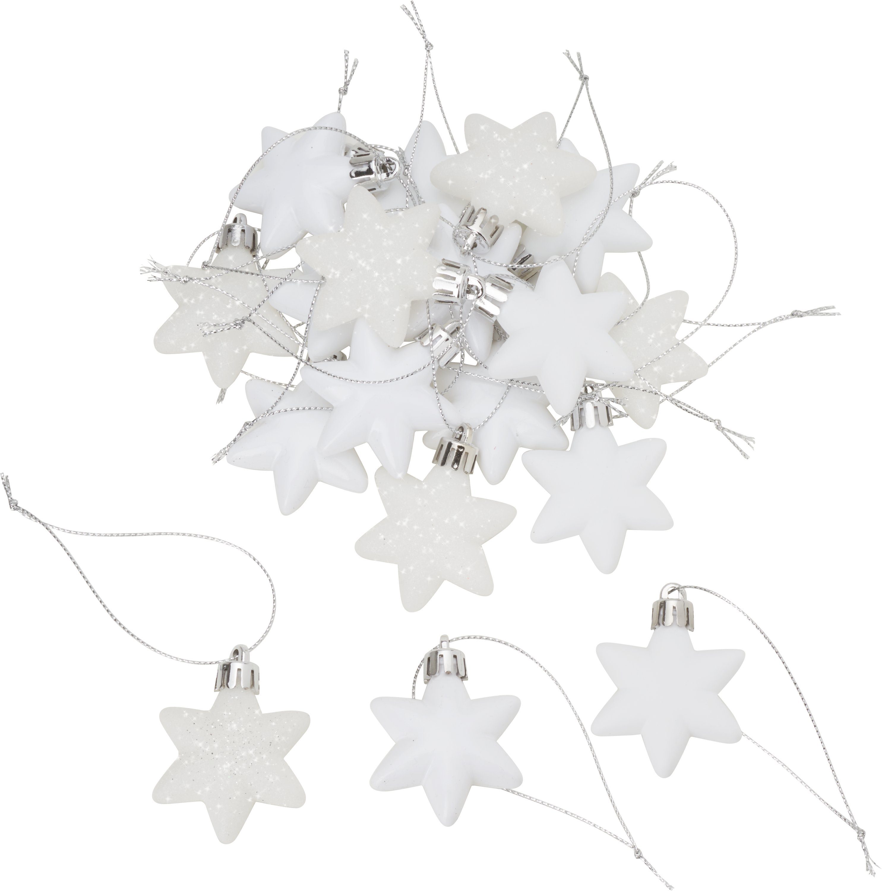 18 Decorations Stück Othmar Weihnachtsbaumkugel, Weiß