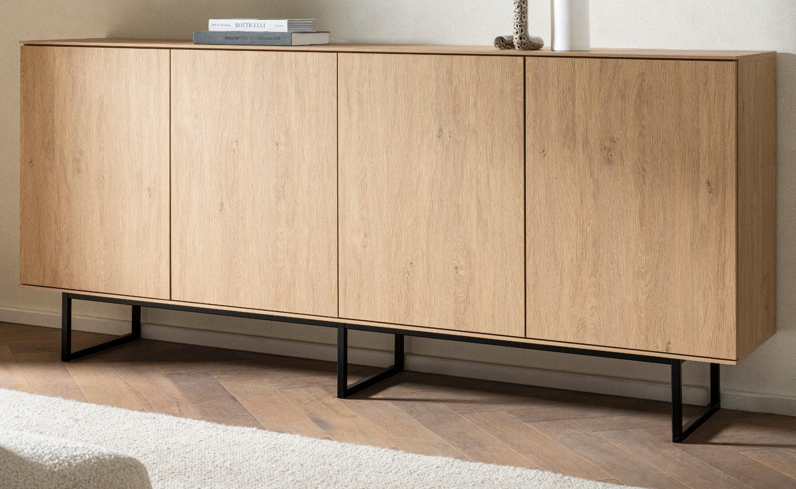 Furn.Design Sideboard Breda (Anrichte in Stone Eiche Dekor, 4-türig, 200 x günstig online kaufen
