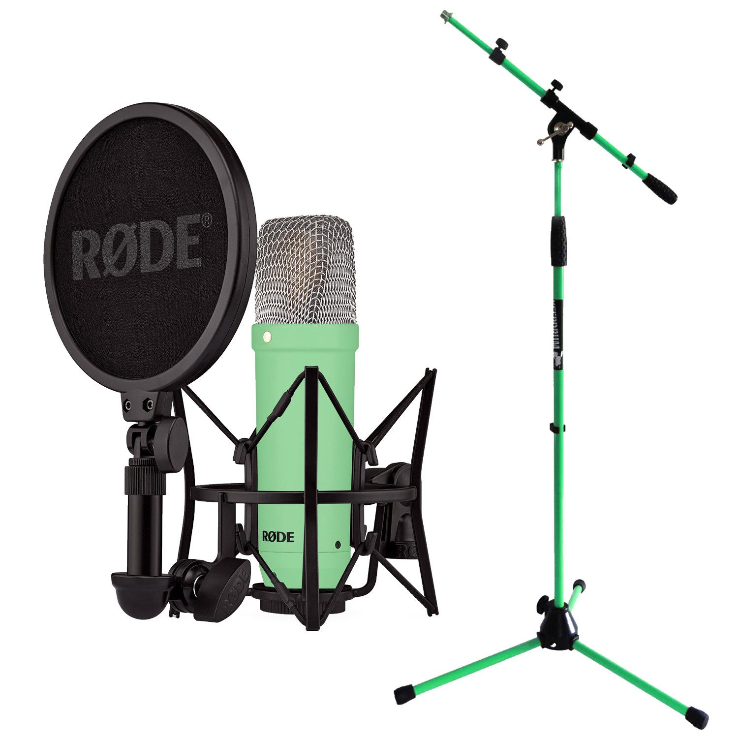 Mikrofon Rode NT1 Signature Green Grün Mikrofon mit Stativ in Grün