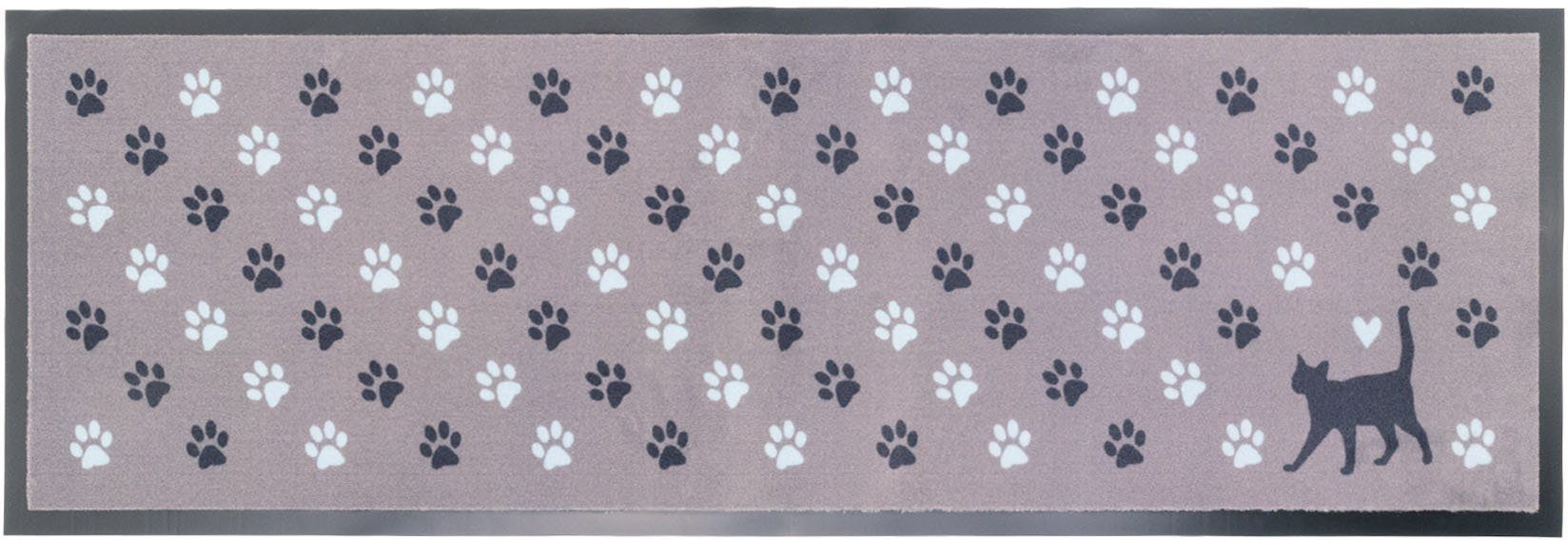 Primaflor-Ideen in Textil Küchenläufer CAT PAW, Made in Belgium, rechteckig, Höhe: 6,5 mm, Motiv Katze& Katzenpfoten, rutschhemmend, waschbar, Küche. € 41,99