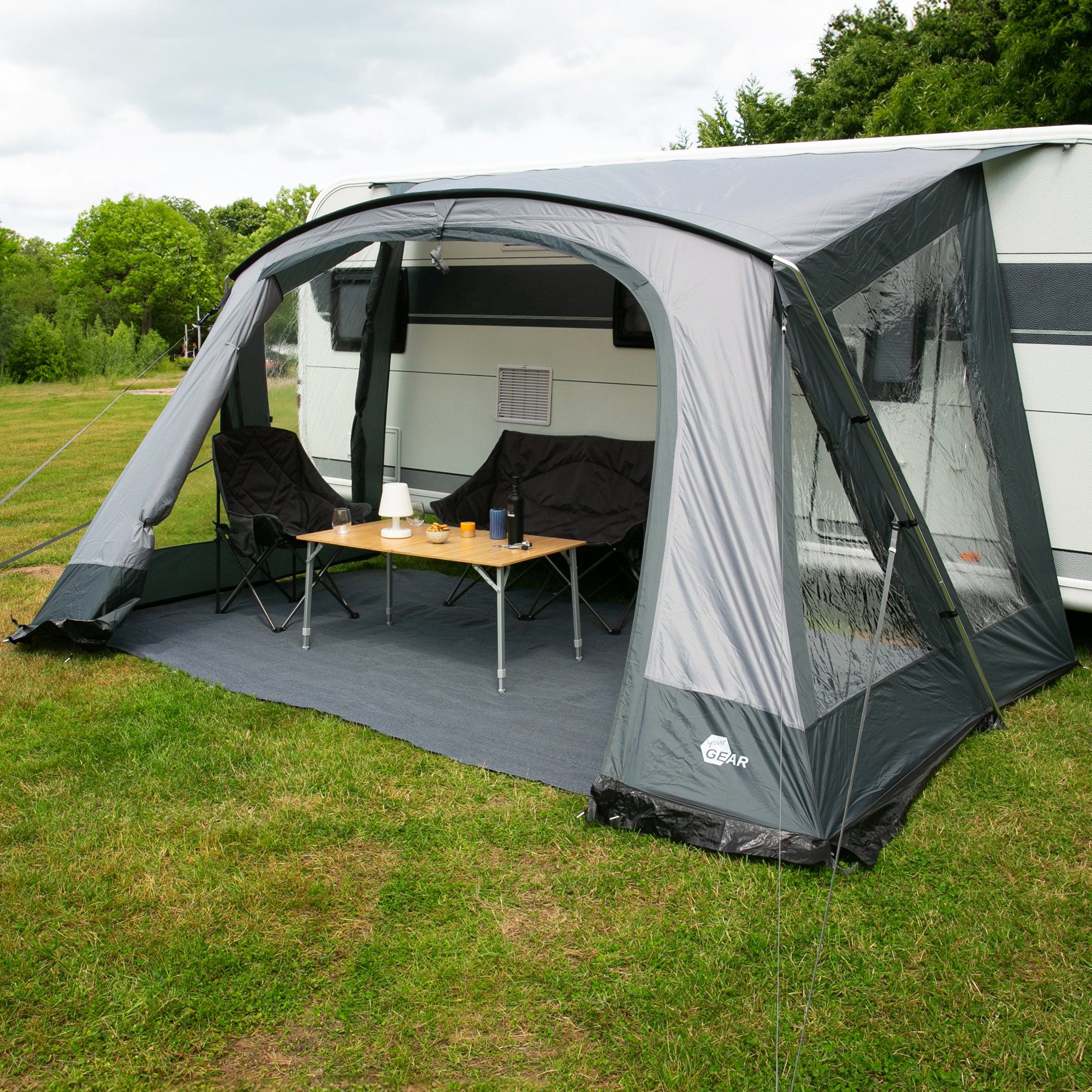 yourGEAR Vorzelt your GEAR Vorzelt Positano 400 - Wohnwagenvorzelt mit 4 Fenster,UV 50+, Personen: 0