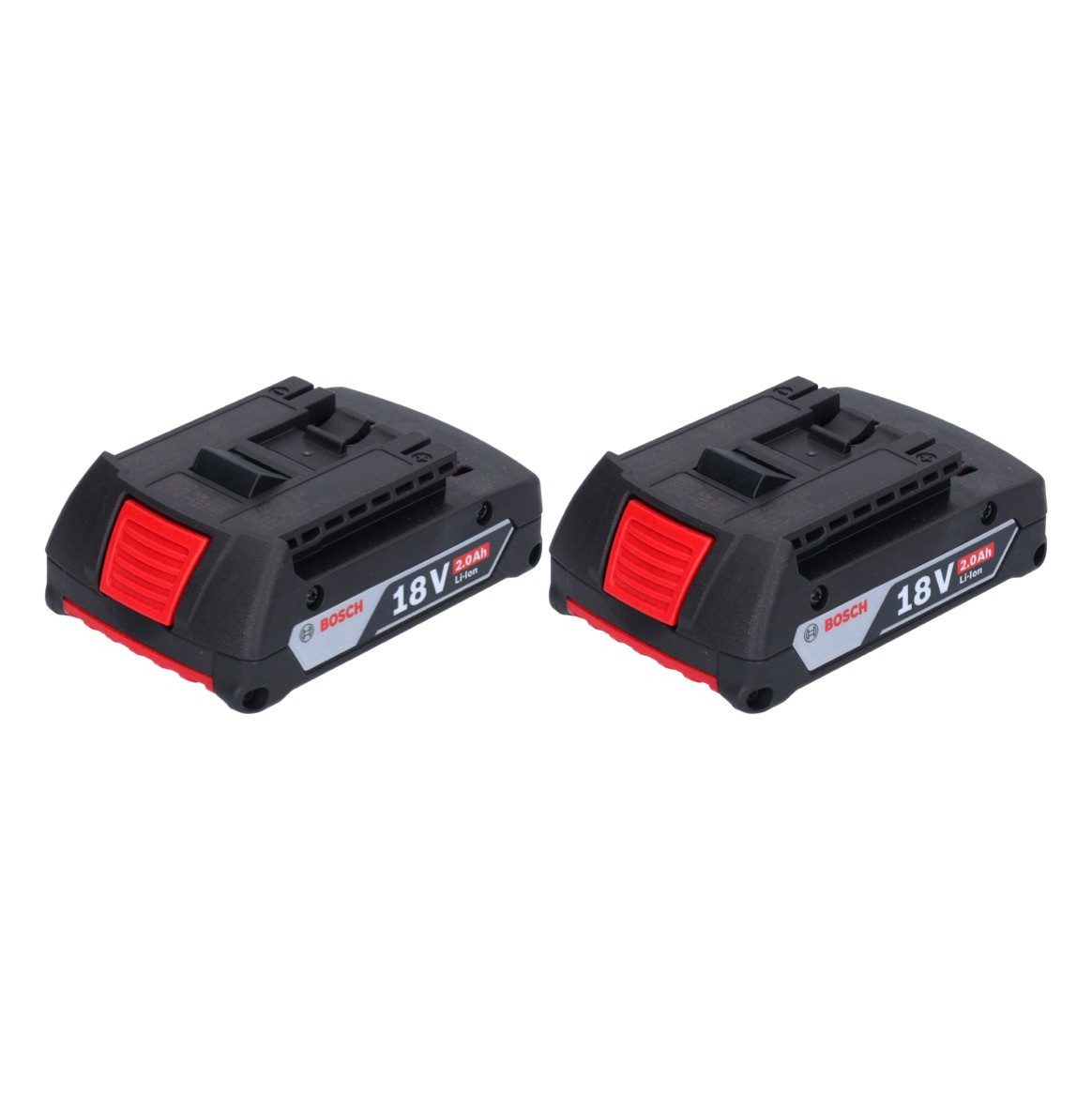 Bosch Professional Akku Set 2x GBA 18 V 2,0 Ah / 2000 mAh Li-Ion Einschub Akku Akkupacks