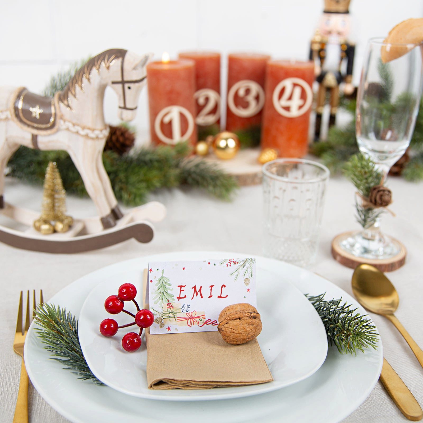 Logbuch-Verlag Dekofigur 25 Tischkärtchen Weihnachtsfeier zum Beschriften N günstig online kaufen