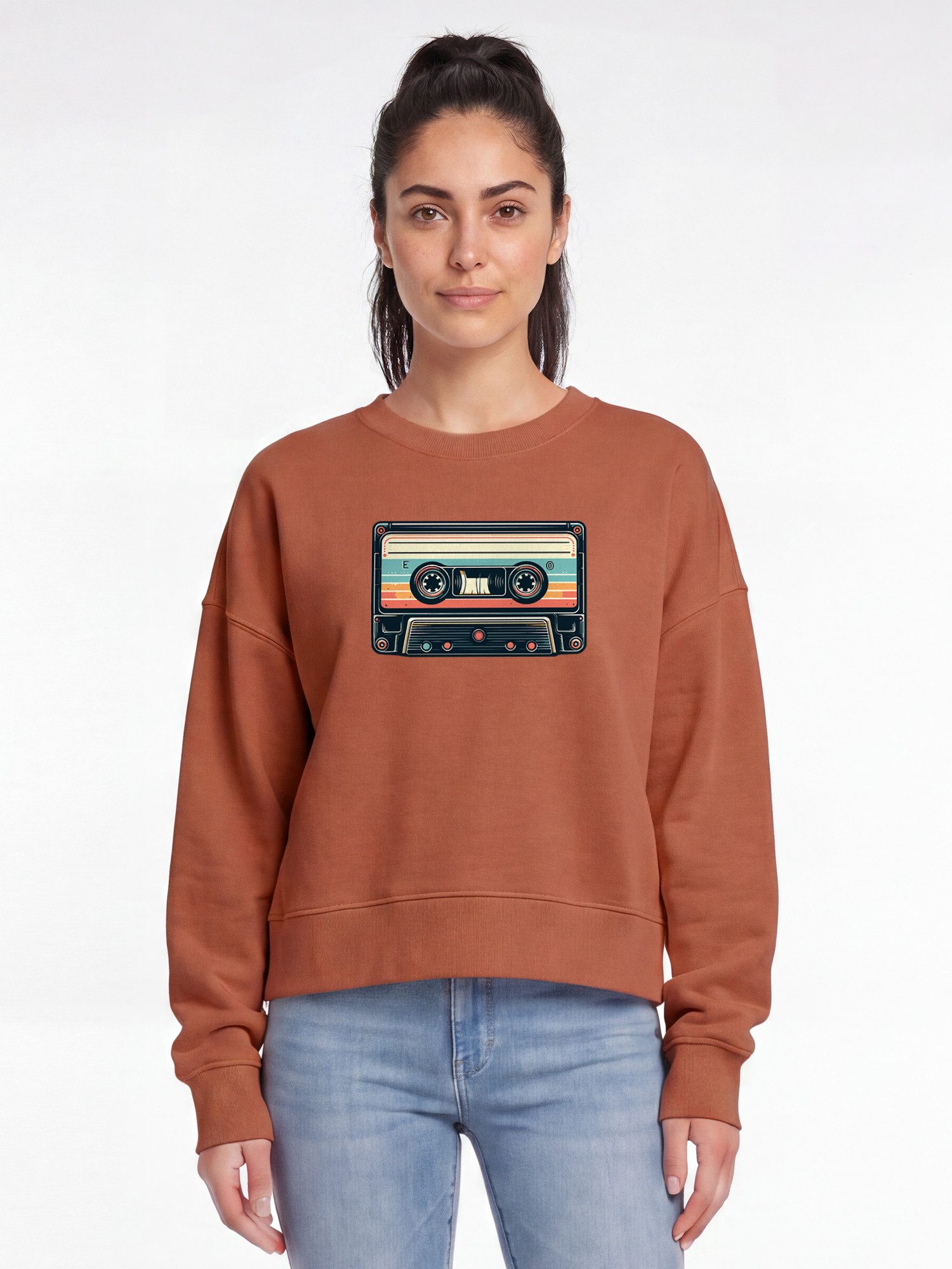 wat? Apparel Sweatshirt Retro Kassette