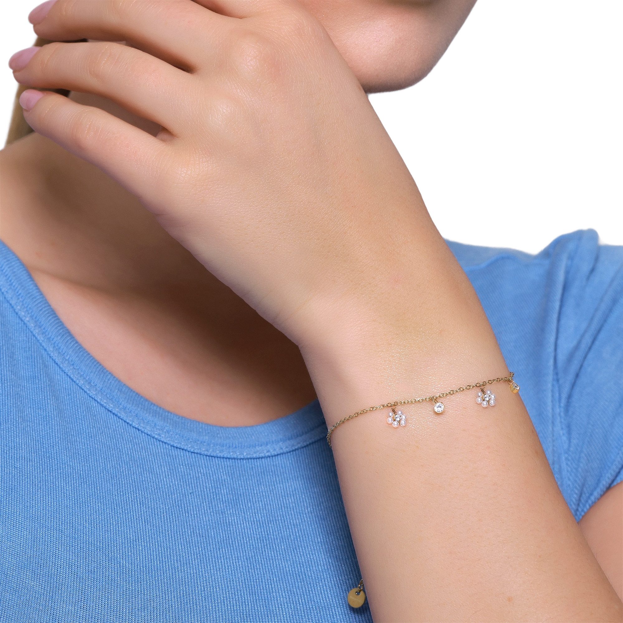 Heideman Armband Fleur goldfarben (Armband, inkl. Geschenkverpackung), mit Stern und Kristall Charms