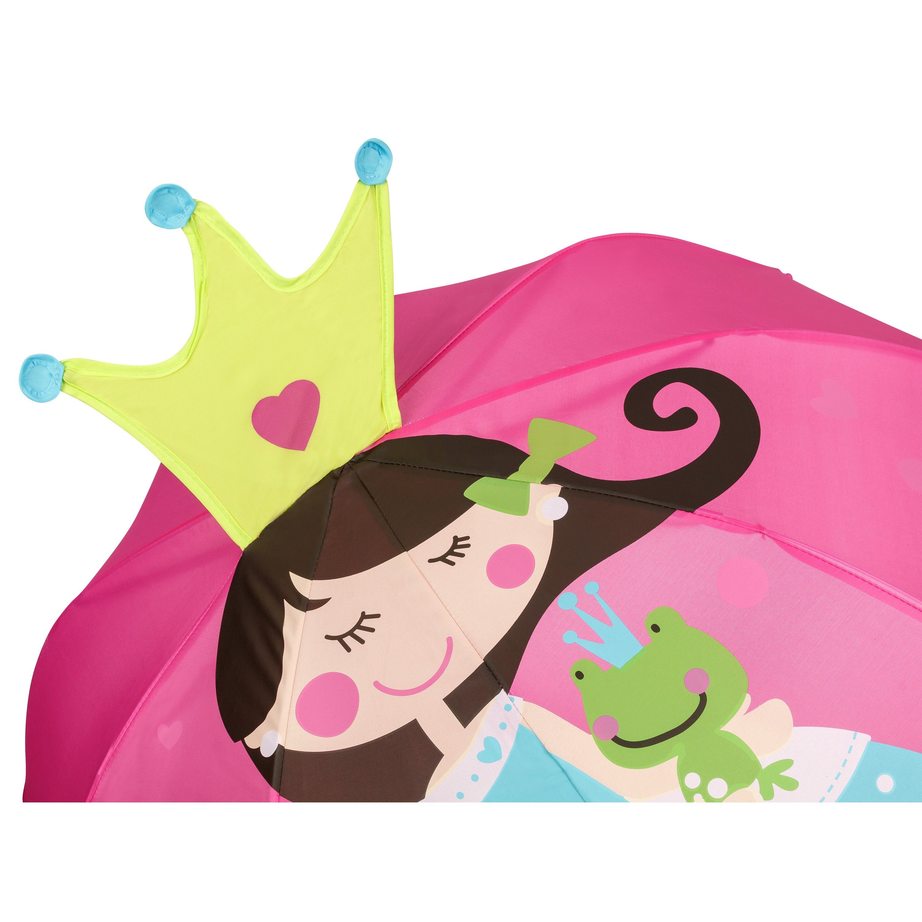 3D Lilienfeld von Prinzessin pink bis Junge mit Mädchen Kinderschirm 8 ca. Stockregenschirm Jahre, Frosch