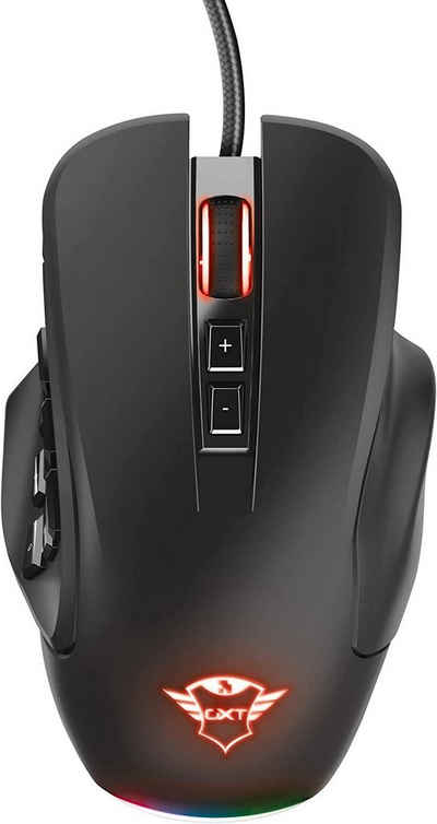 Trust GXT970 MORFIX CUSTOMISABLE MOUSE Gaming-Maus (RGB-Beleuchtung, 14 programmierbare Tasten)